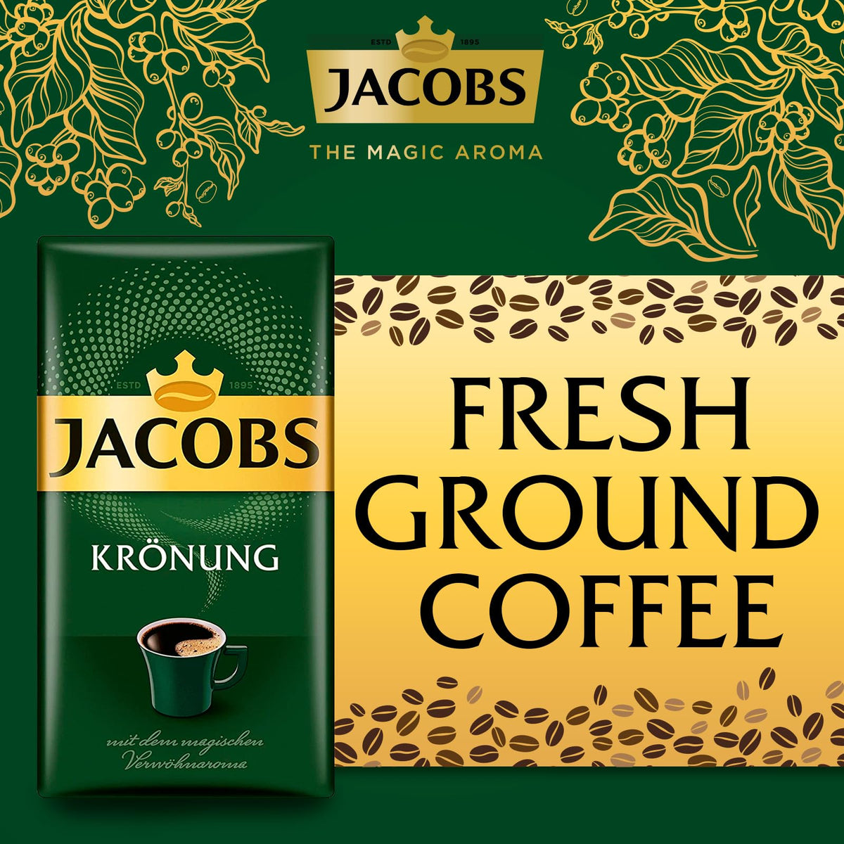 Jacobs Kronung Ground Coffee 500 Gram, 1.76 Ounce (Pack Of 6)