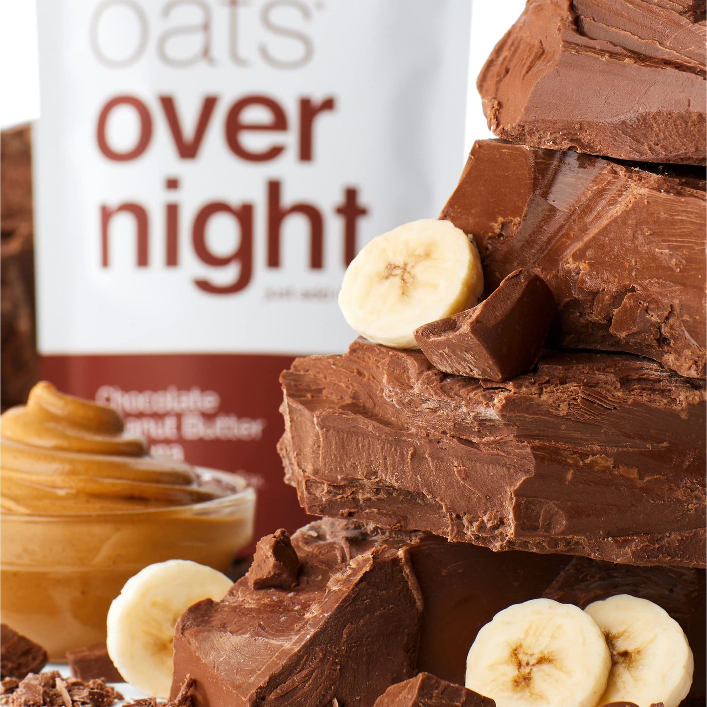 Oats Overnight Chocolate Peanut Butter Banana Overnight Oats, 20g Protein, Gluten Free, 2.8 oz (Pack of 16)