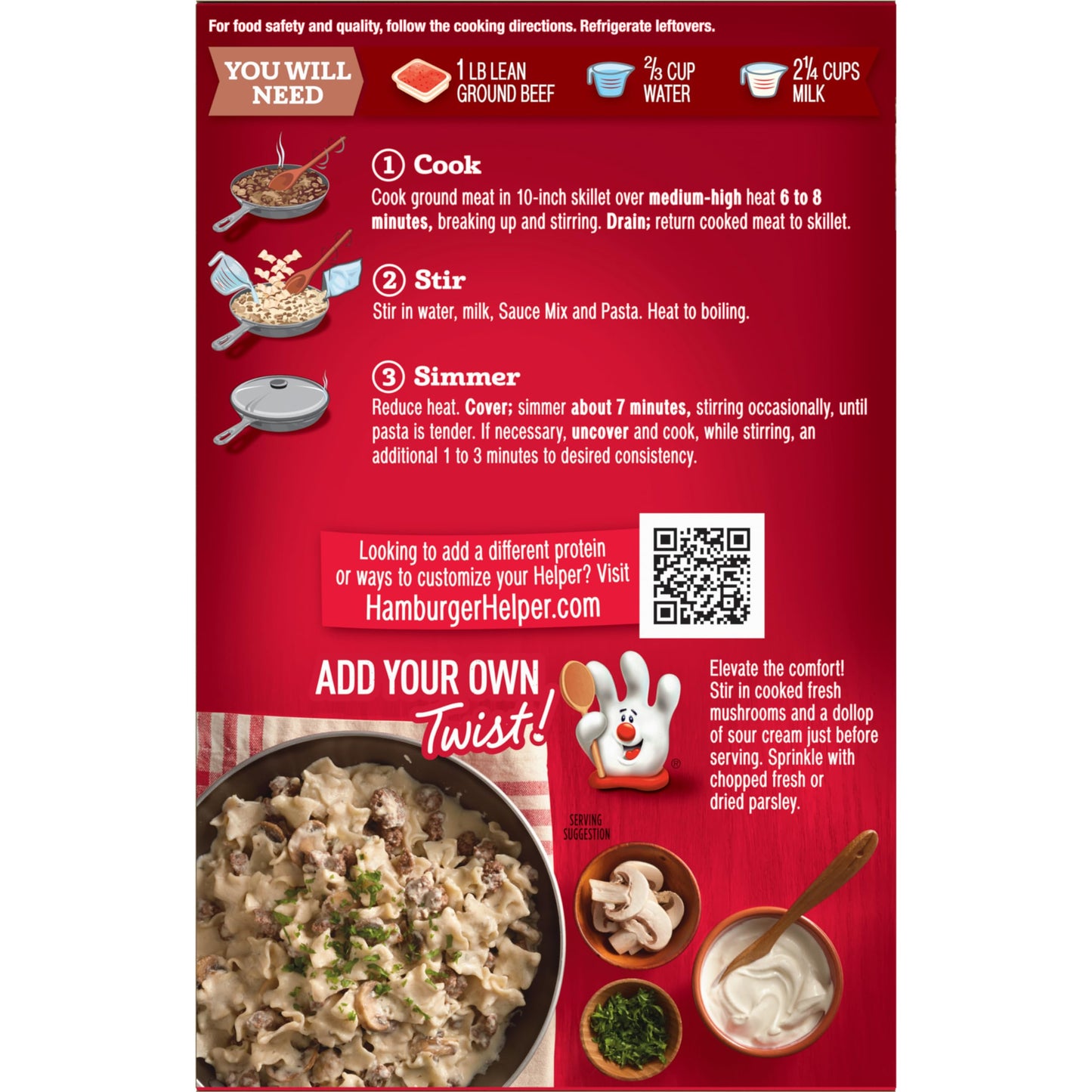Hamburger Helper Pasta Stroganoff, 6.4 Ounces, 12 per Case.