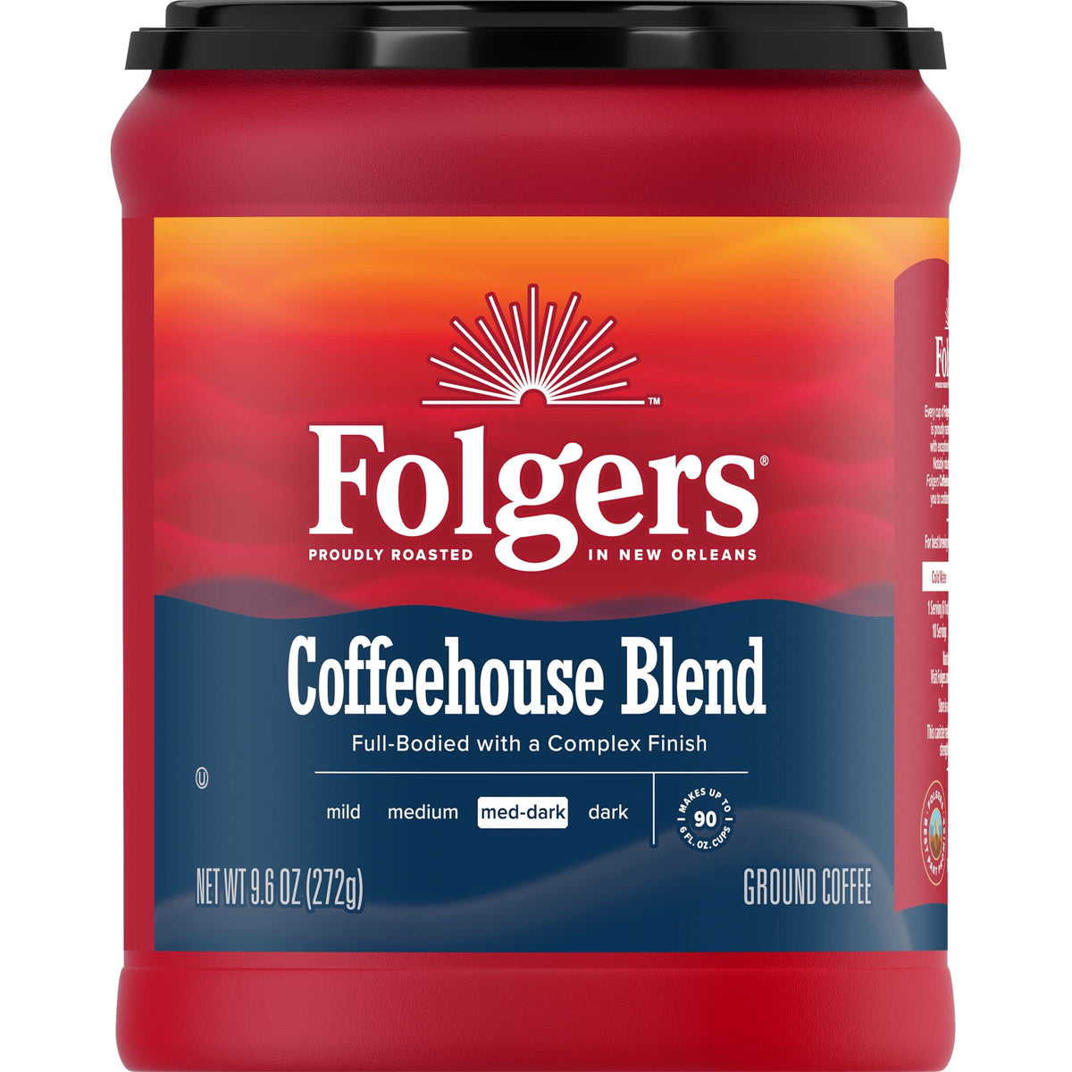 Folgers Coffeehouse Blend Ground Coffee, Medium-Dark Roast, 9.6 Ounces