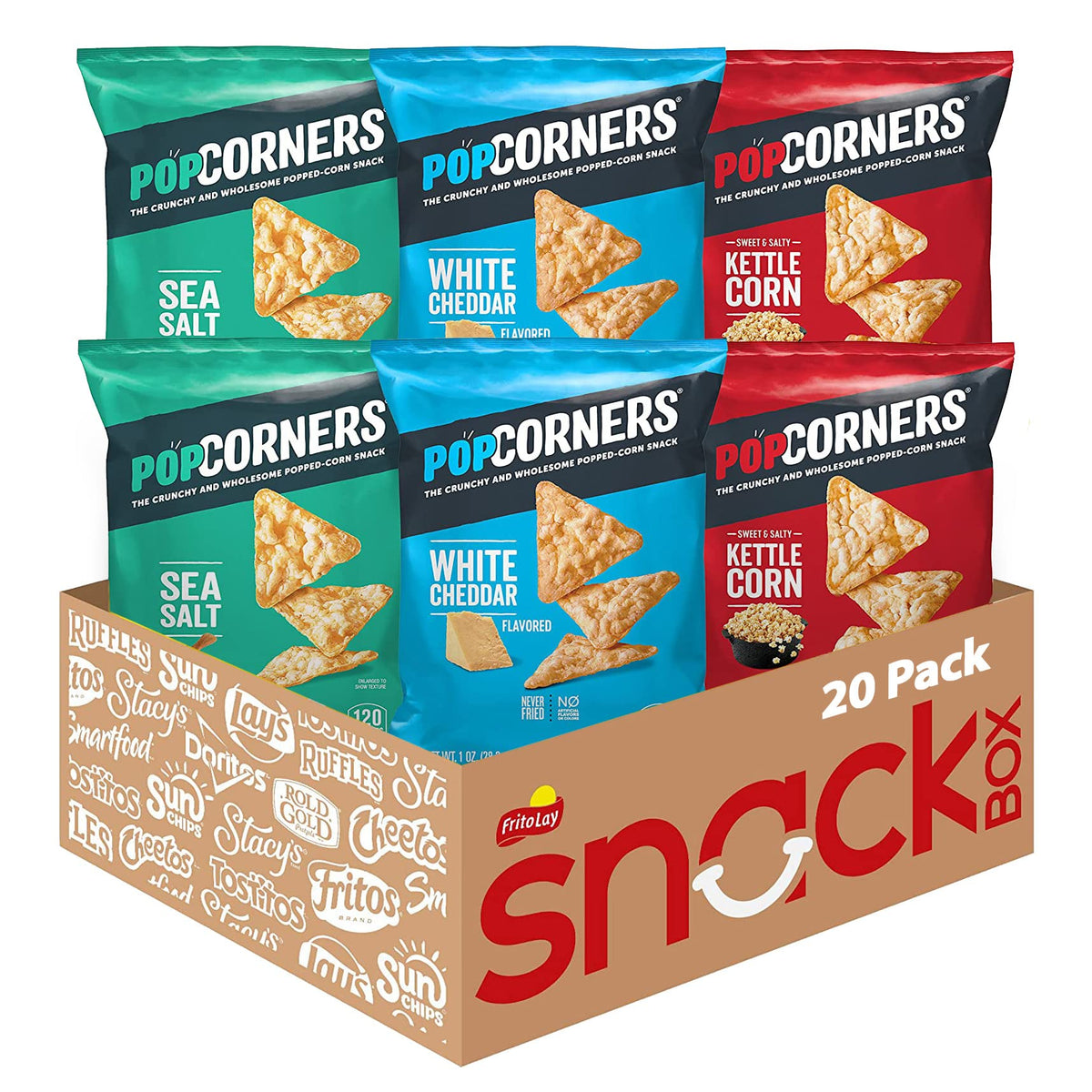 Popcorners Popped Corn Snacks, Core 3 Flavor Pack, 1 Ounce (Pack Of 20) (Packaging May Vary)