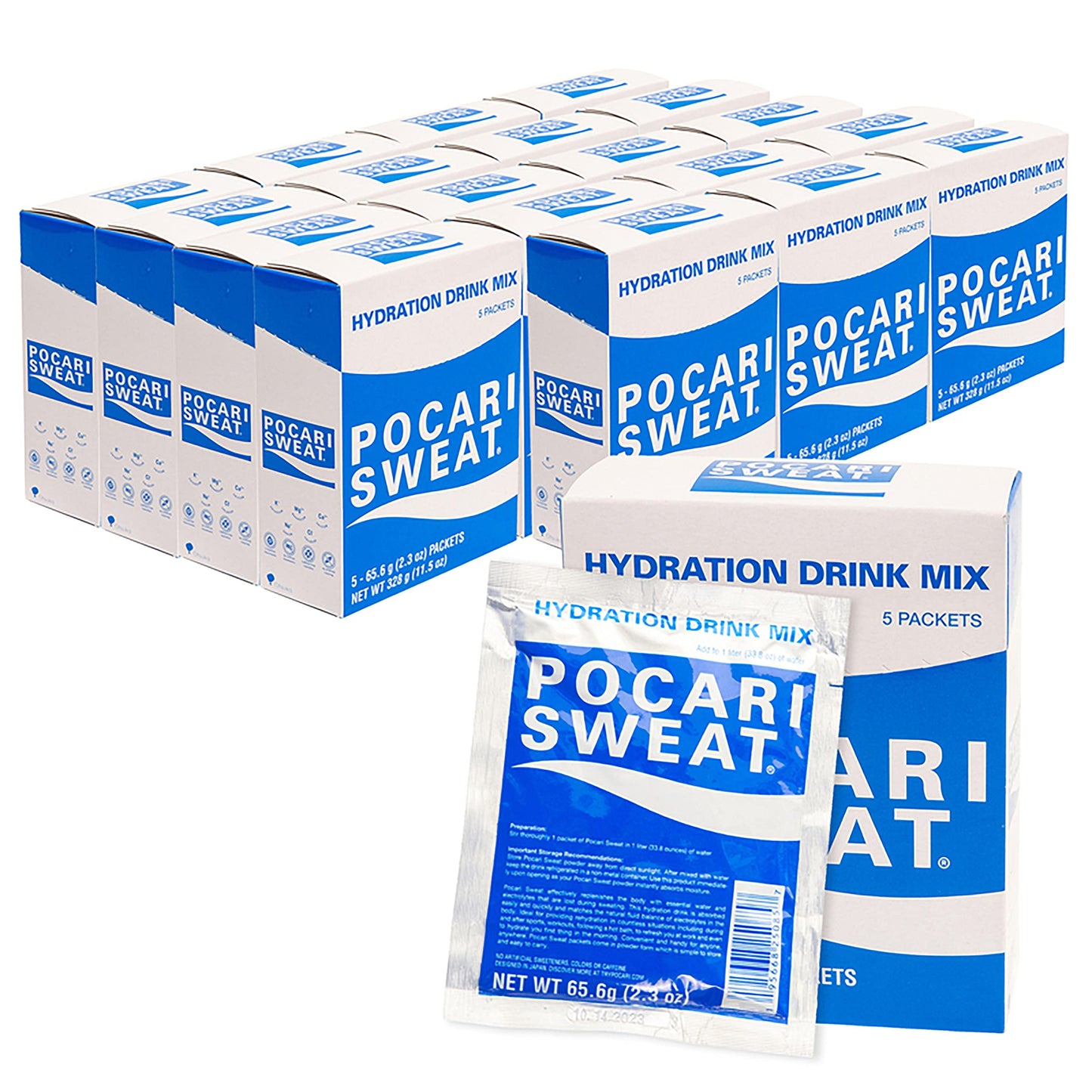 Pocari Sweat Electrolyte Drink - Hydration Beverage, 20 Box Case, 100 Packets Total, 1 Ounce Each