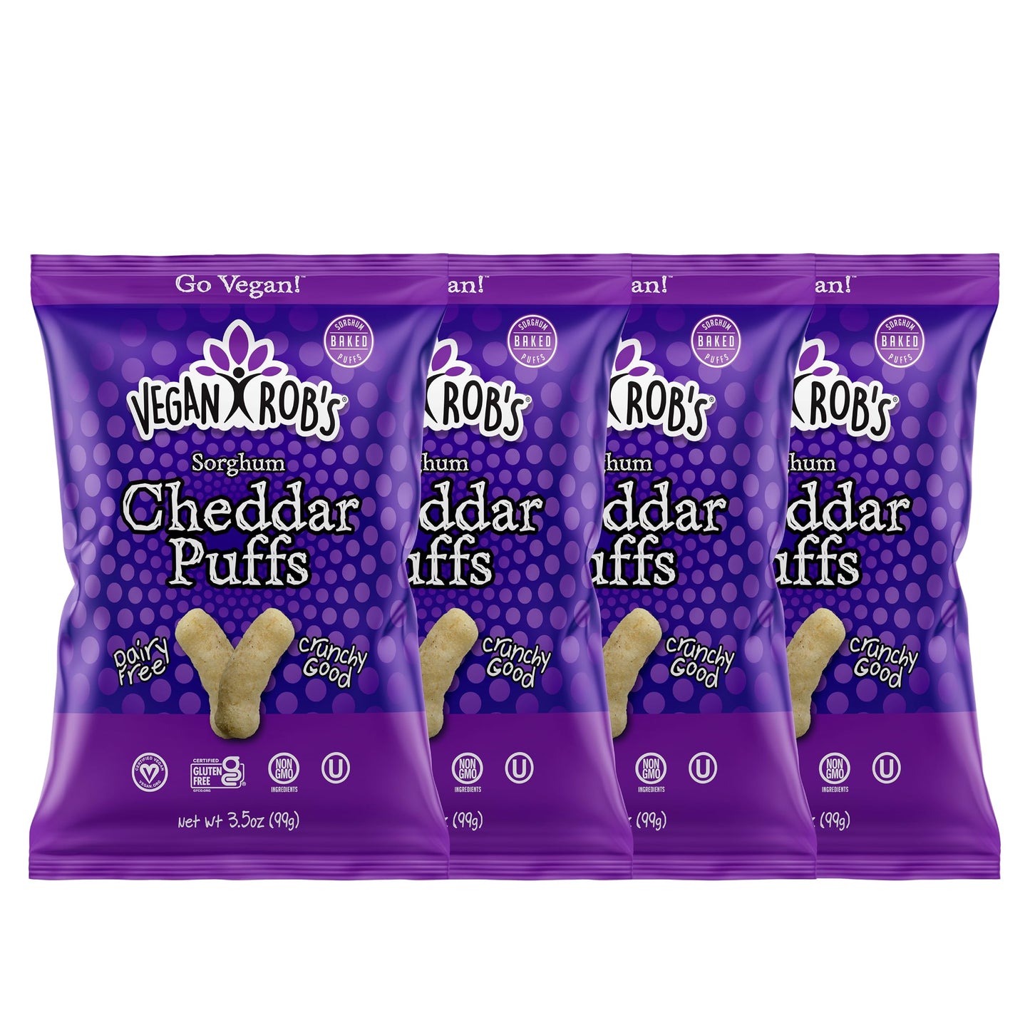Vegan Robs Cheddar Puffs Tasty Baked Vegan Cheese Bites - Plant-Based Healthy Snacks for Kids & Adults - Dairy Free & Gluten Fr