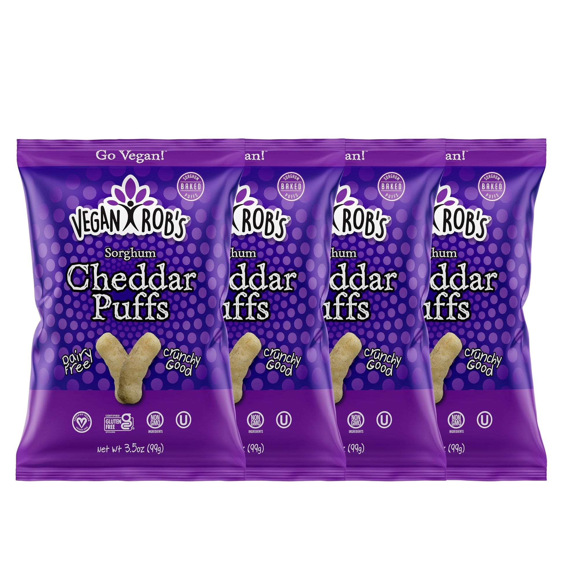 Vegan Robs Cheddar Puffs Tasty Baked Vegan Cheese Bites - Plant-Based Healthy Snacks for Kids & Adults - Dairy Free & Gluten Fr