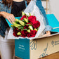 Benchmark Bouquets, Red Roses & Lilies, Glass Vase Included, Gift Fresh Flowers for Birthday, Anniversary, Get Well, Sympathy, C