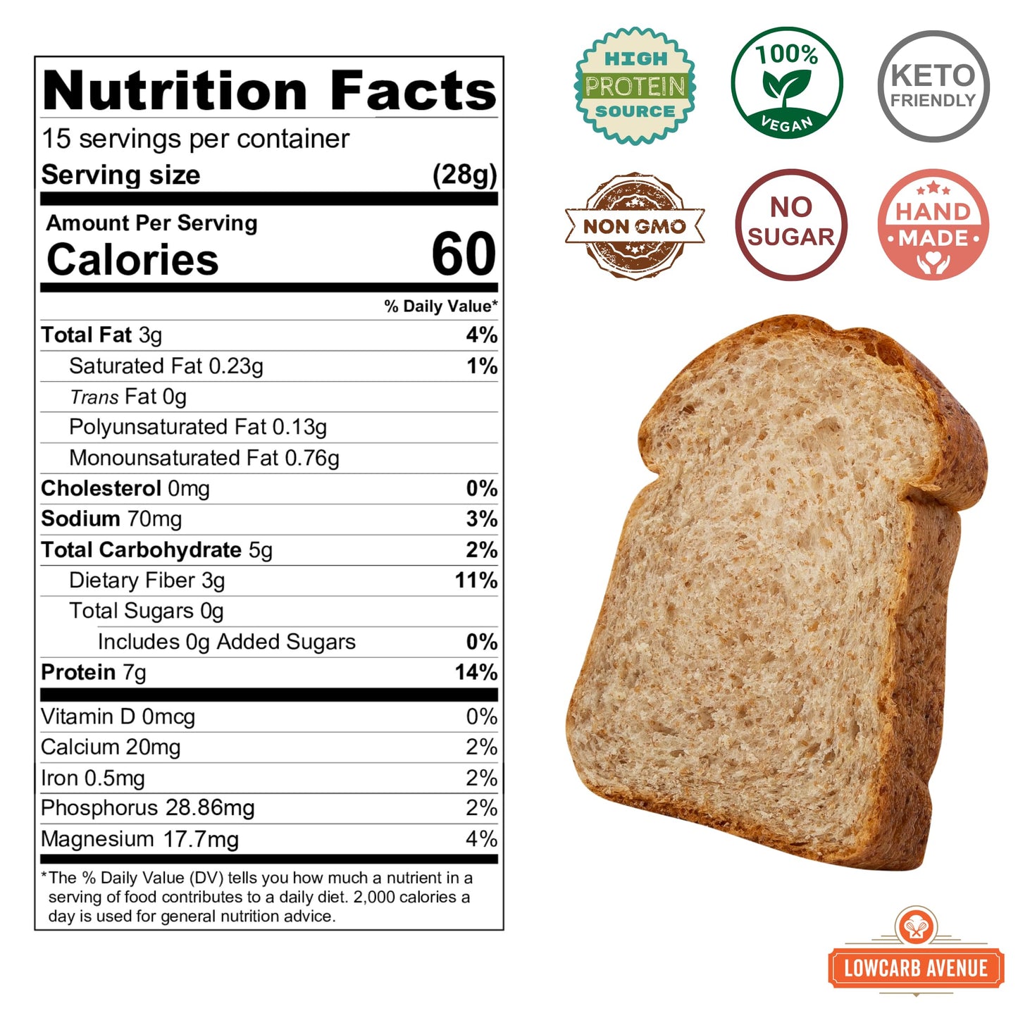 Dr. Bs Multigrain Bread | 1G Net Carbs & 7G Protein | Low Calorie, Vegan, Sugar Free | Fresh, Sliced, Keto & Low Carb Bread Loaf (6 Pack (16 Oz), Variety)
