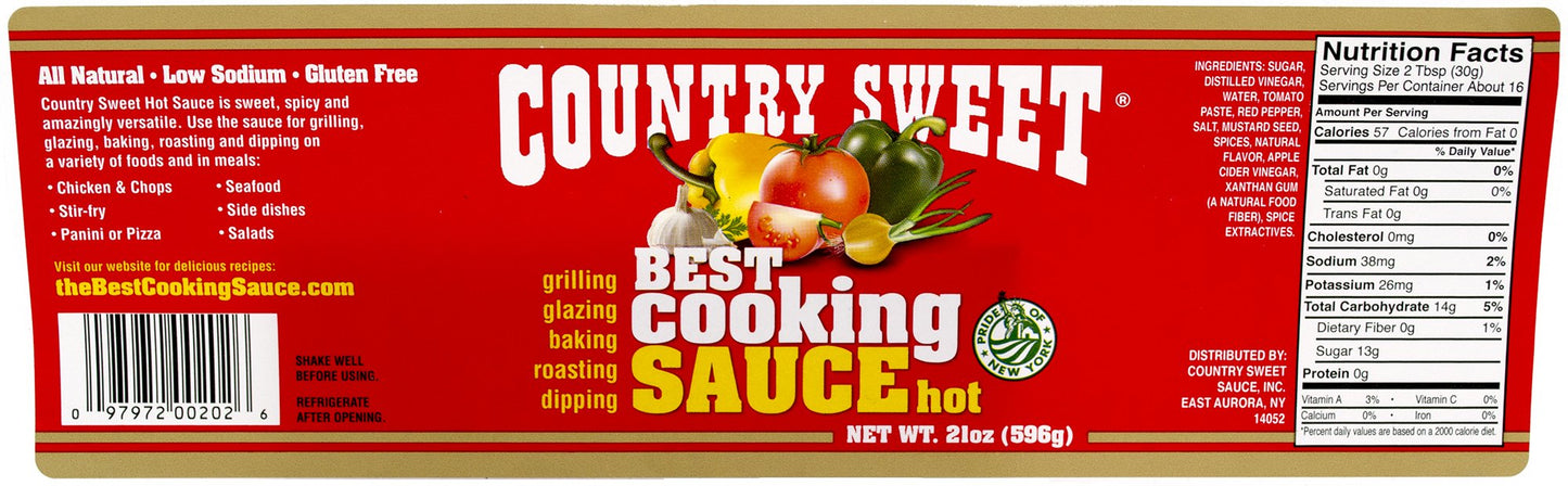 Country Sweet Sauce - Premium Cooking and Finishing Sauce, Hot, 21 oz, 1.31 lb