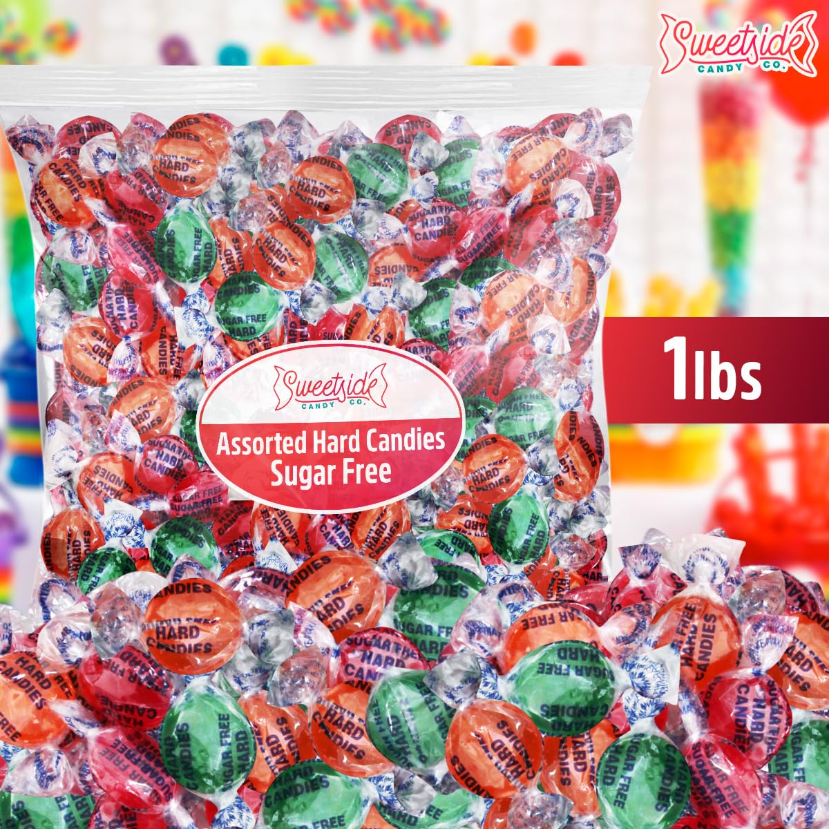 SWEETSIDE CANDY CO. Sugar Free Assorted Hard Candy Bulk 1lb Pack Individually Wrapped