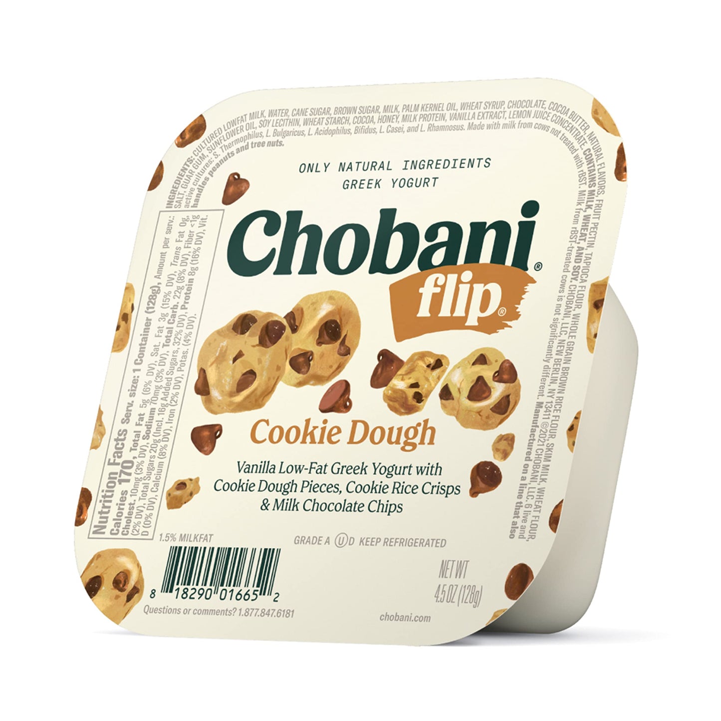 Chobani Flip Low-Fat Greek Yogurt Chocolate Chip Cookie Dough 4.5oz