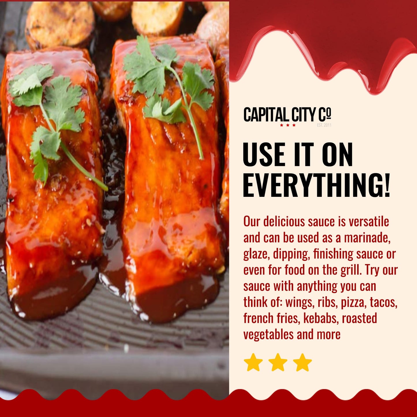 Capital City Mambo Sauce Mild - Perfect for Wings, Chicken, and More - 12 Fl Oz (2 Pack)