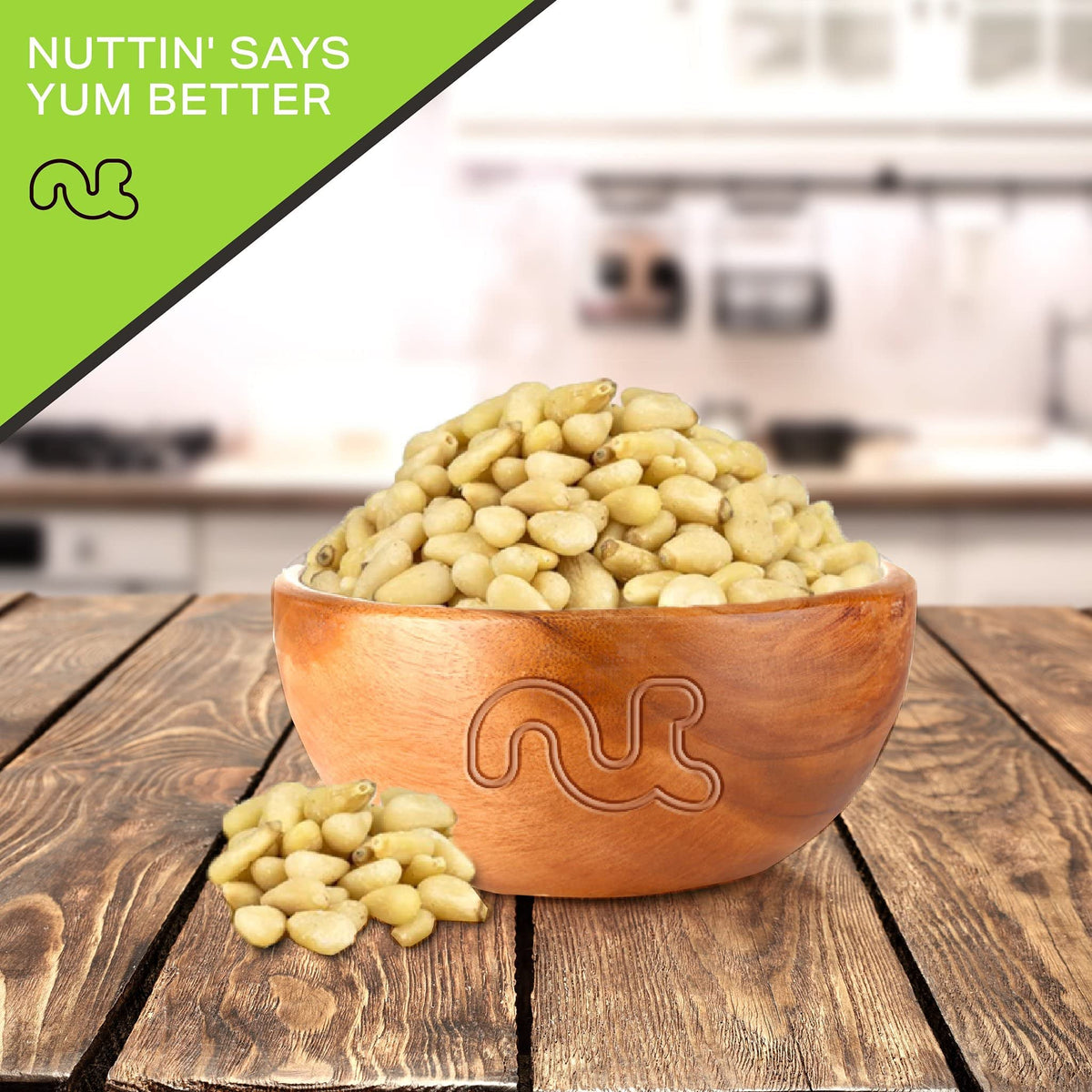 NUT CRAVINGS - Raw Pine Nuts Pignolias, Unsalted, Shelled, (32oz - 2 LB) Bulk Nuts Packed Fresh in Resealable Bag - Kosher Healt