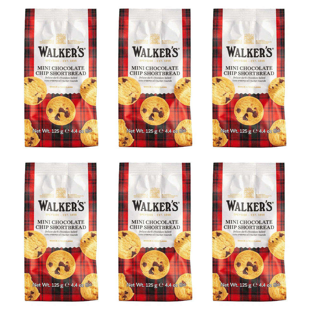 Walker'S Shortbread Mini Chocolate Chip Cookies, Pure Butter Shortbread Cookies, 4.4 Oz (Pack Of 6)