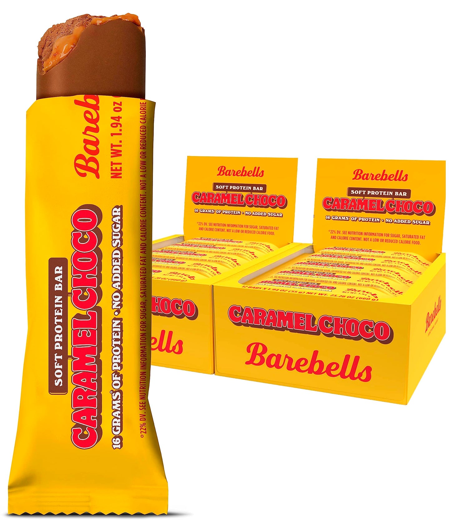 Barebells Soft Protein Bars Caramel Choco - 12 Count, Pack Of 2 - Protein Snacks With 16G Of High Protein - Fluffy Chocolate Pro
