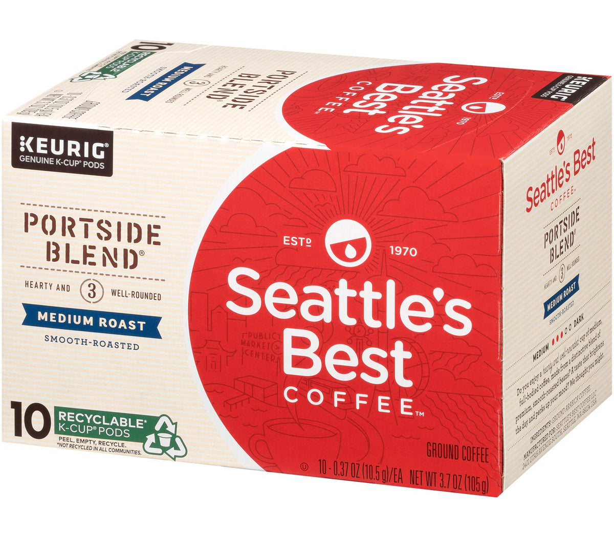 Seattle'S Best Coffee K-Cup Pods, Portside Blend, 10 Ct