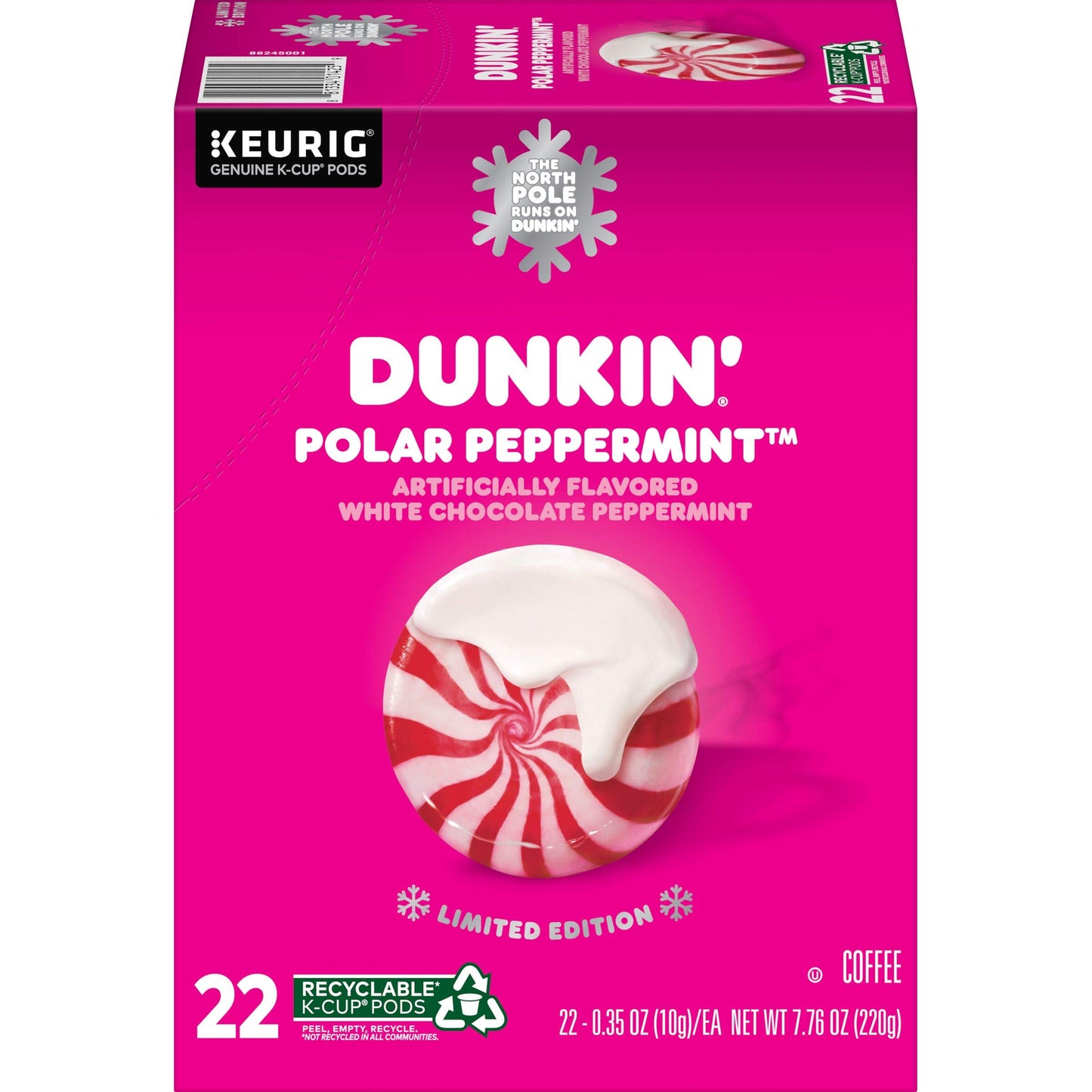 K-Cup Polar Peppermint Coffee - Compatible with Keurig K-Cup Brewer - Medium - 22 / Box