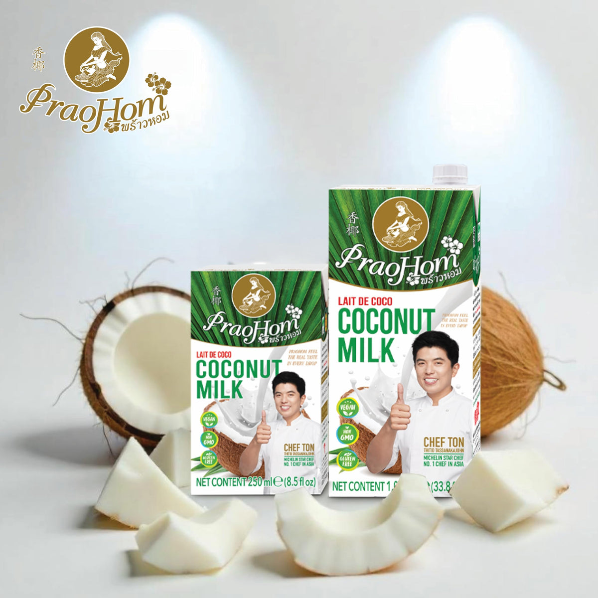 PRAOHOM Coconut Milk - Plant-Based Dairy Free Milk Alternative - 8.5 Fl Oz (Pack of 1) - No Added Sugar, Ideal for Cooking and Baking