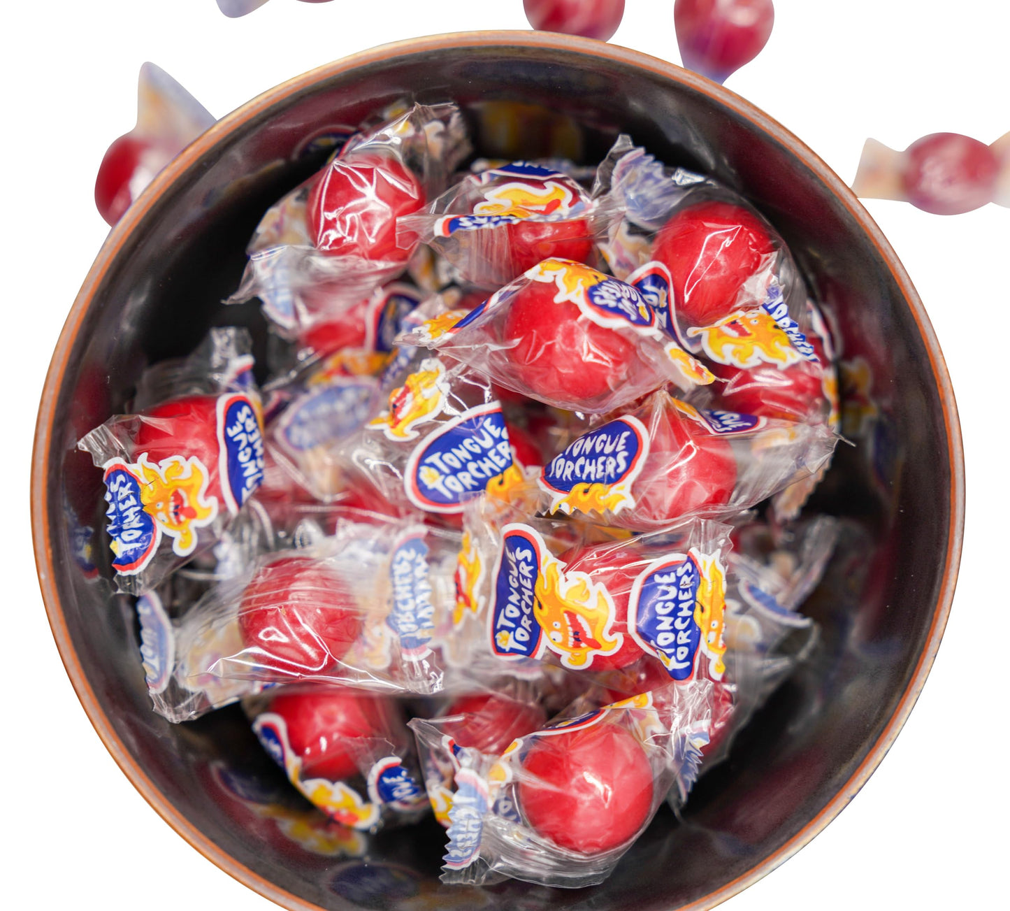 DM Sweets Tongue Torchers Hot Spicy Cinnamon Hard Candy - 100 Fiery Red Individually Wrapped Pieces, Perfect for Candy Lovers