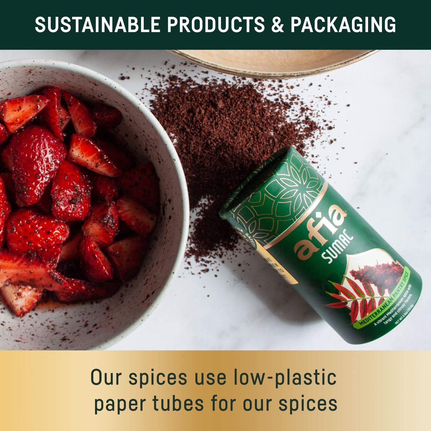 Afia - Ground Sumac Spice | Sumac Powder Pantry Spice For Middle Eastern Dishes, Meals And Cuisine | Premium Middle Eastern Spic