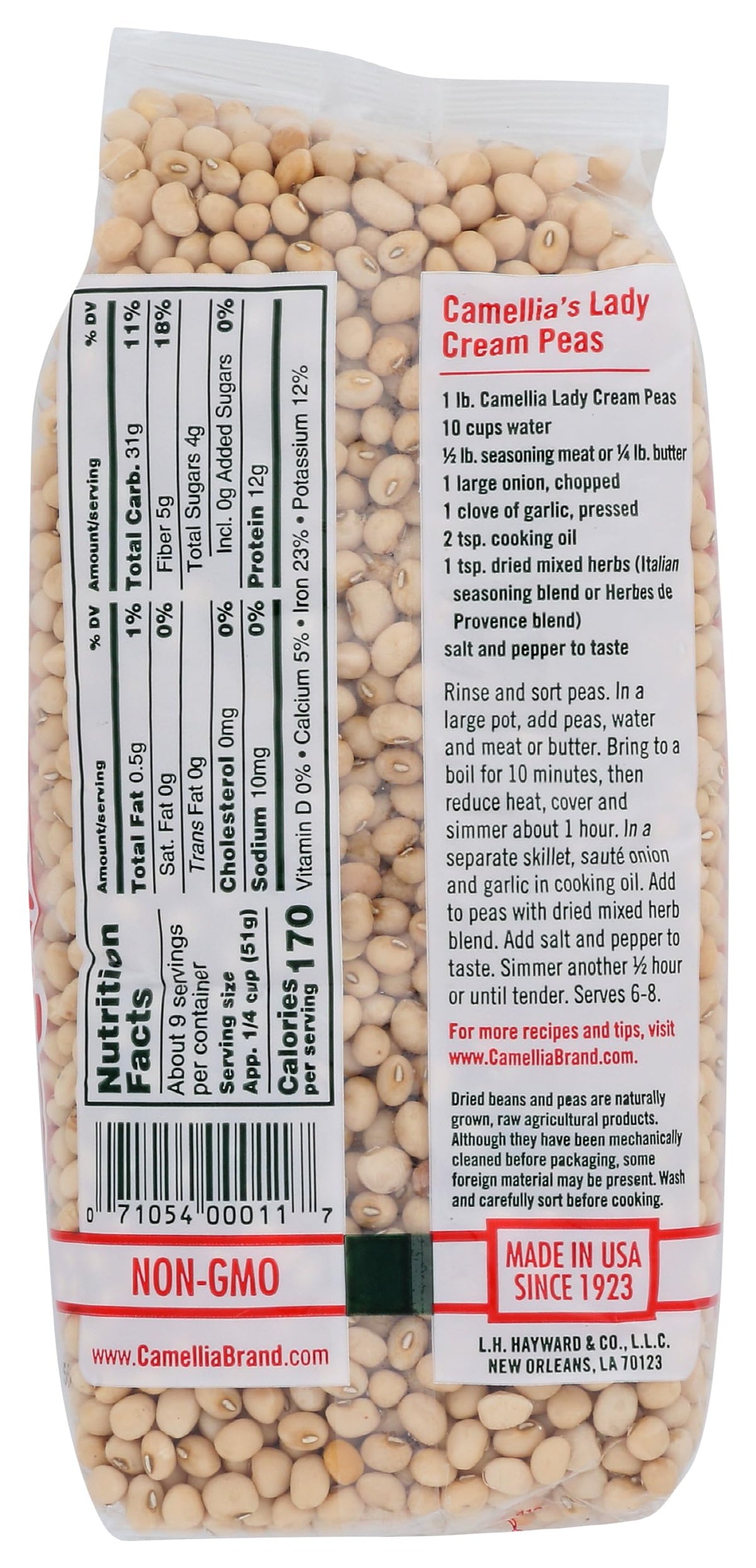 Camellia Brand Dry Lady Cream Peas, 1 Pound