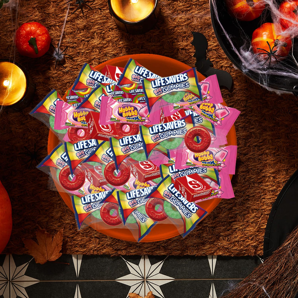 Starburst, Life Savers, Hubba Bubba & Life Savers Gummies Halloween Candy Assortment, 95 Ct Bulk Bag