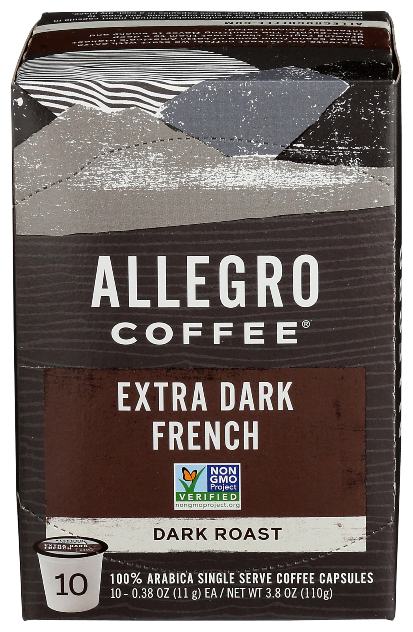 Allegro Coffee French Roast Extra Dark Pods, 10 Count, 3.8 Ounce, Model 6