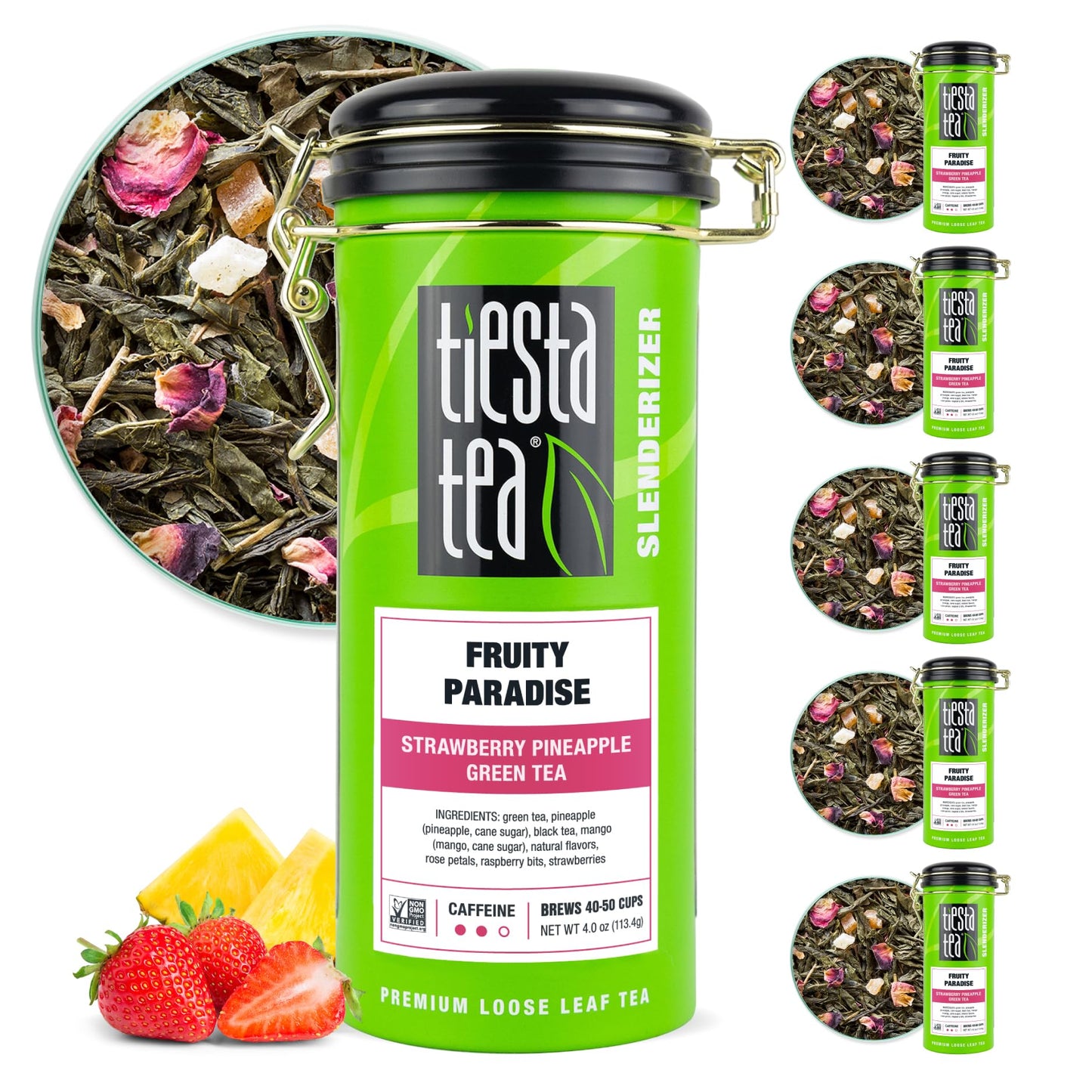 Tiesta Tea - Fruity Paradise | Strawberry Pineapple Green Tea | Premium Loose Leaf Tea Blend | Medium Caffeinated Green Tea | Ma