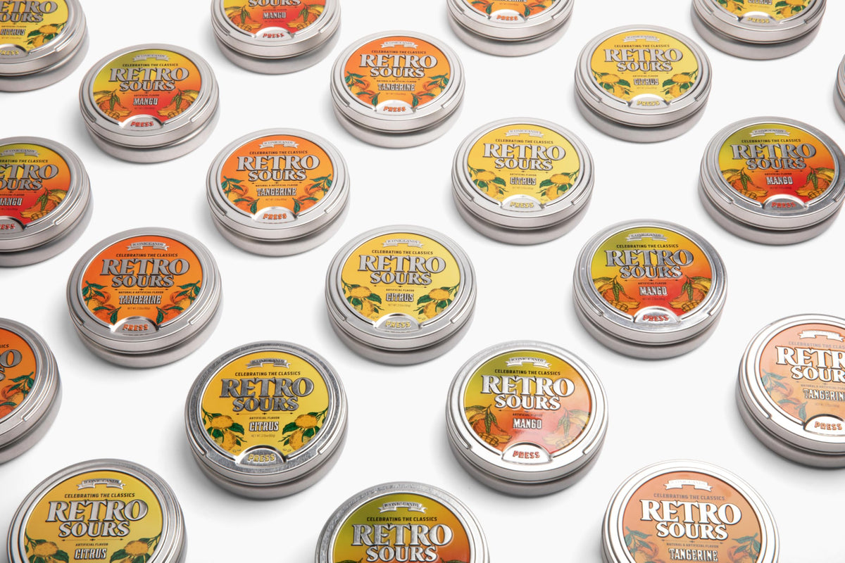 Retro Sours | Hard Tangy Candy | Brought To You By Iconic Candy (8, Tangerine)