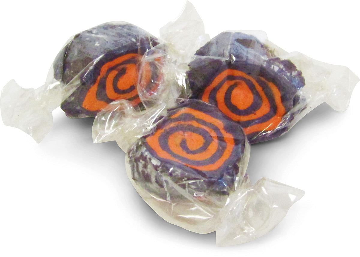 Halloween Black and Orange Cream Taffy Chews by Its Delish, 4 Oz Bulk Bag- Individually Wrapped Gourmet Soft Fluff Taffy - Perf