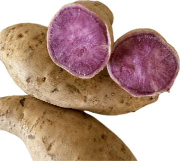 2 Pounds Fresh Okinawan Japanese Purple Sweet Potatoes - White Skin with Vibrant Purple Flesh, Grown in Hawaii