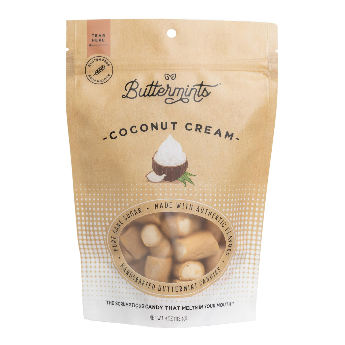 Buttermints Coconut Cream, Butter Mints Gluten-Free Candy Soft Butter Taste, Unexpectedly Scrumptious (4 Servings)