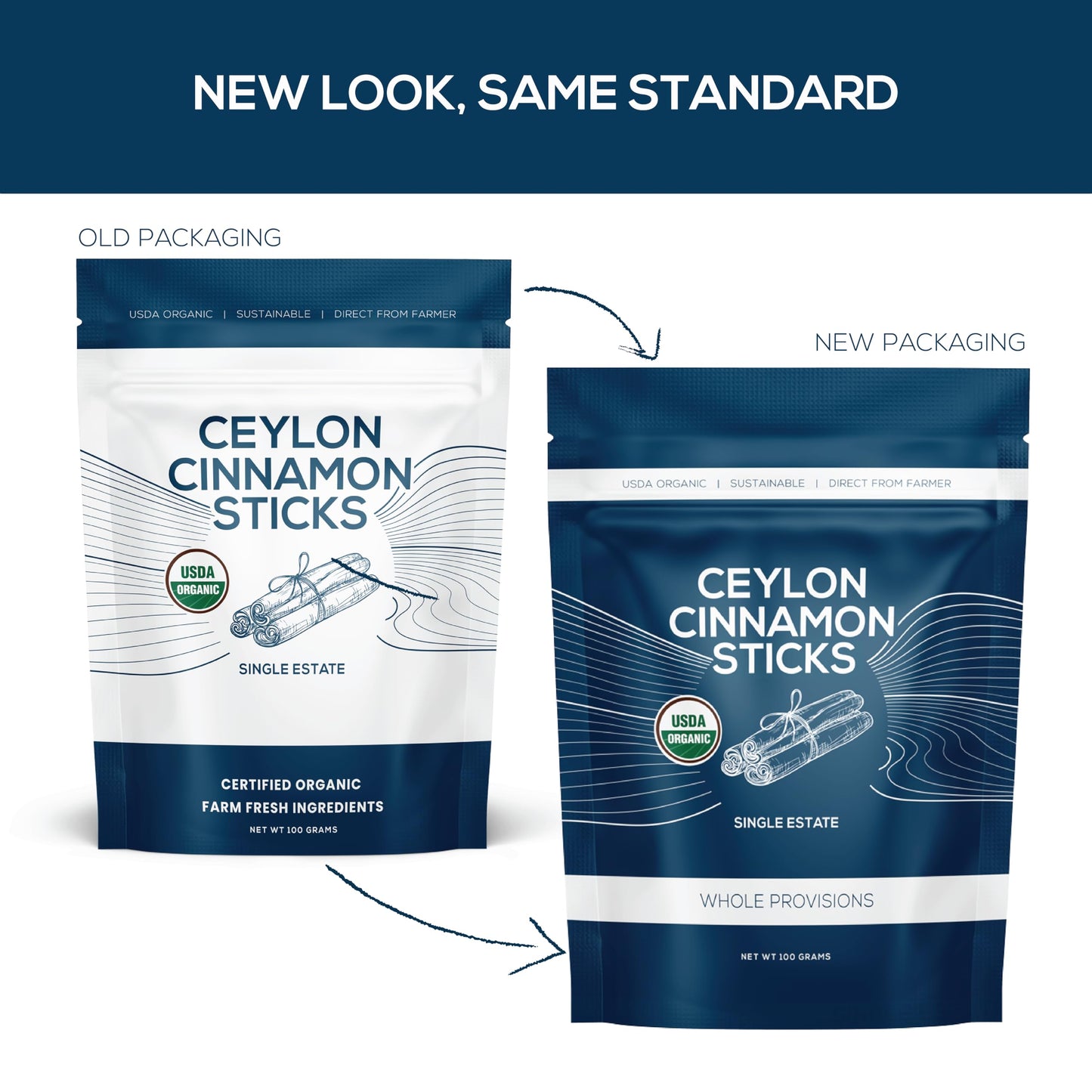 One Farm By Waayb Organic Ceylon Cinnamon Sticks, Single Estate, Enhanced Sri Lanka Cinnamon, Non-Gmo, Fair-Trade & Gluten Free In Resealable Pouch For Cooking, Decoration, Lattes & Tea