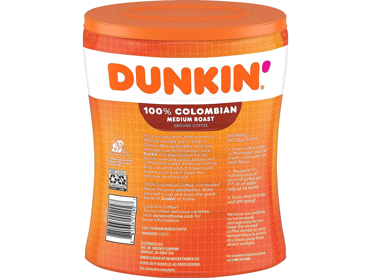Dunkin Donuts Colombian Ground Coffee, Medium Roast, 27.05 oz.
