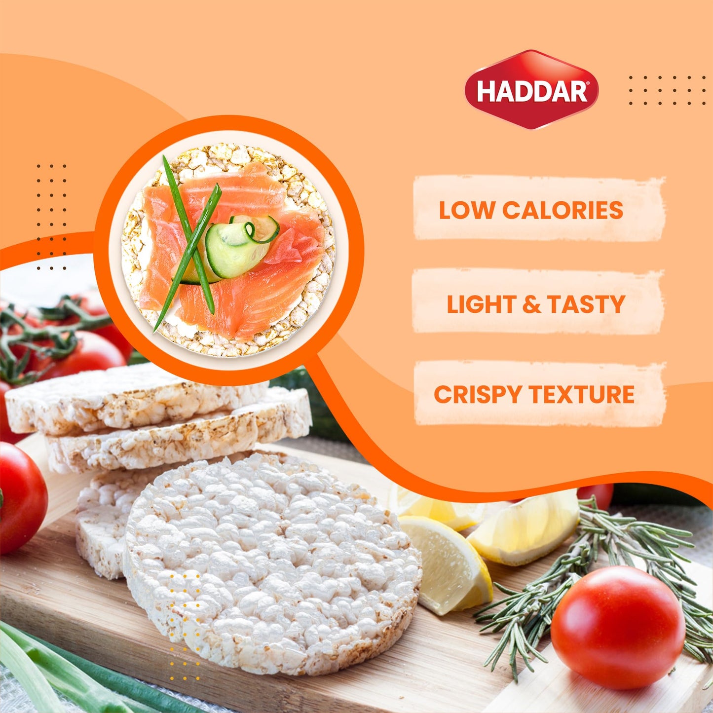 Haddar Wholegrain Thin Rice Cakes with Himalayan Sea Salt, 4.2oz (3 Pack) | Gluten Free | Made With Whole Grain Brown Rice | Veg