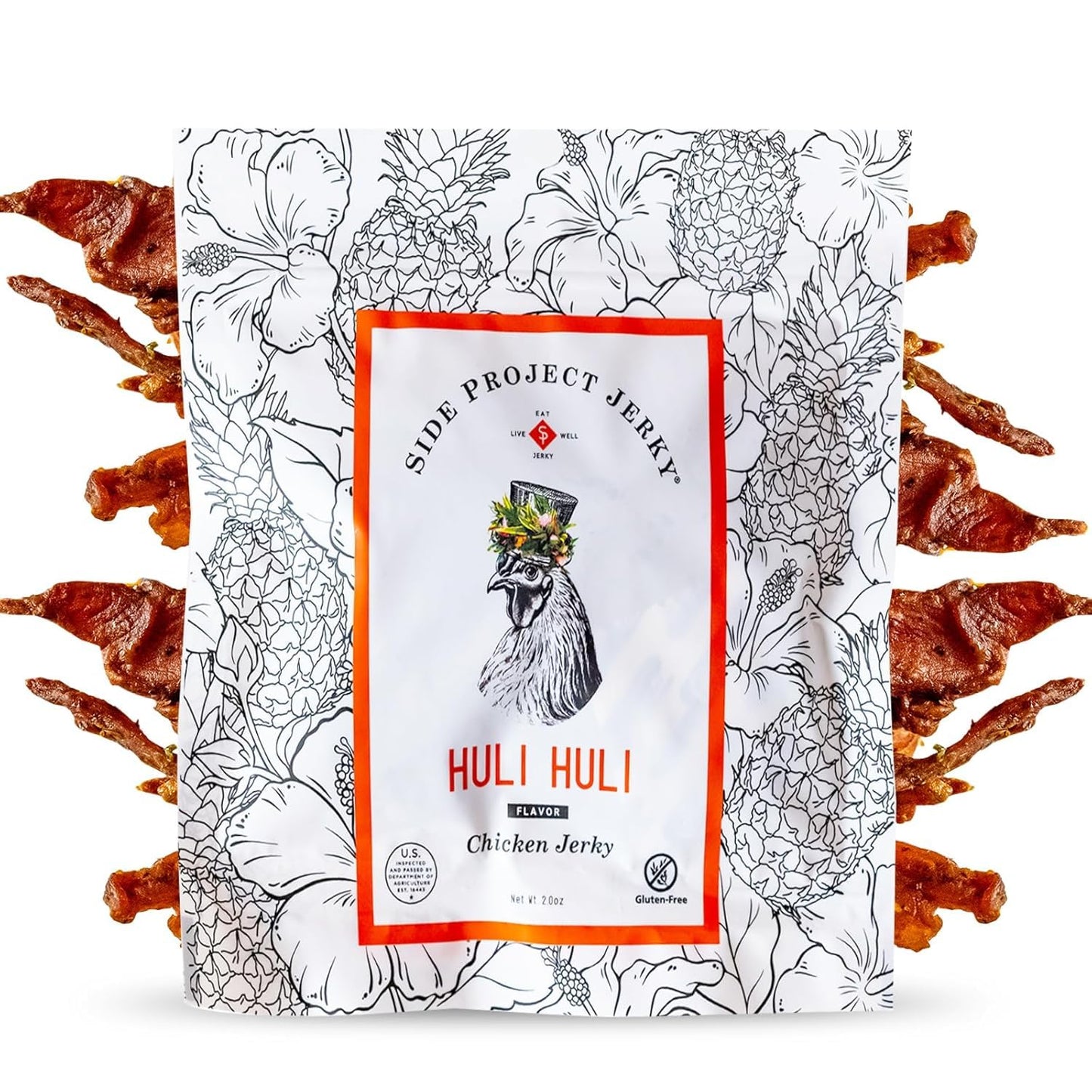 Side Project Jerky Variety Pack - Huli Huli Chicken  Mongolian  Pho Jerky - Hawaiian-Inspired Sweet & Savory Snack - High Protein  Gluten Free  No Added Sugar - Chef Crafted & Small Batch - 3 Pack