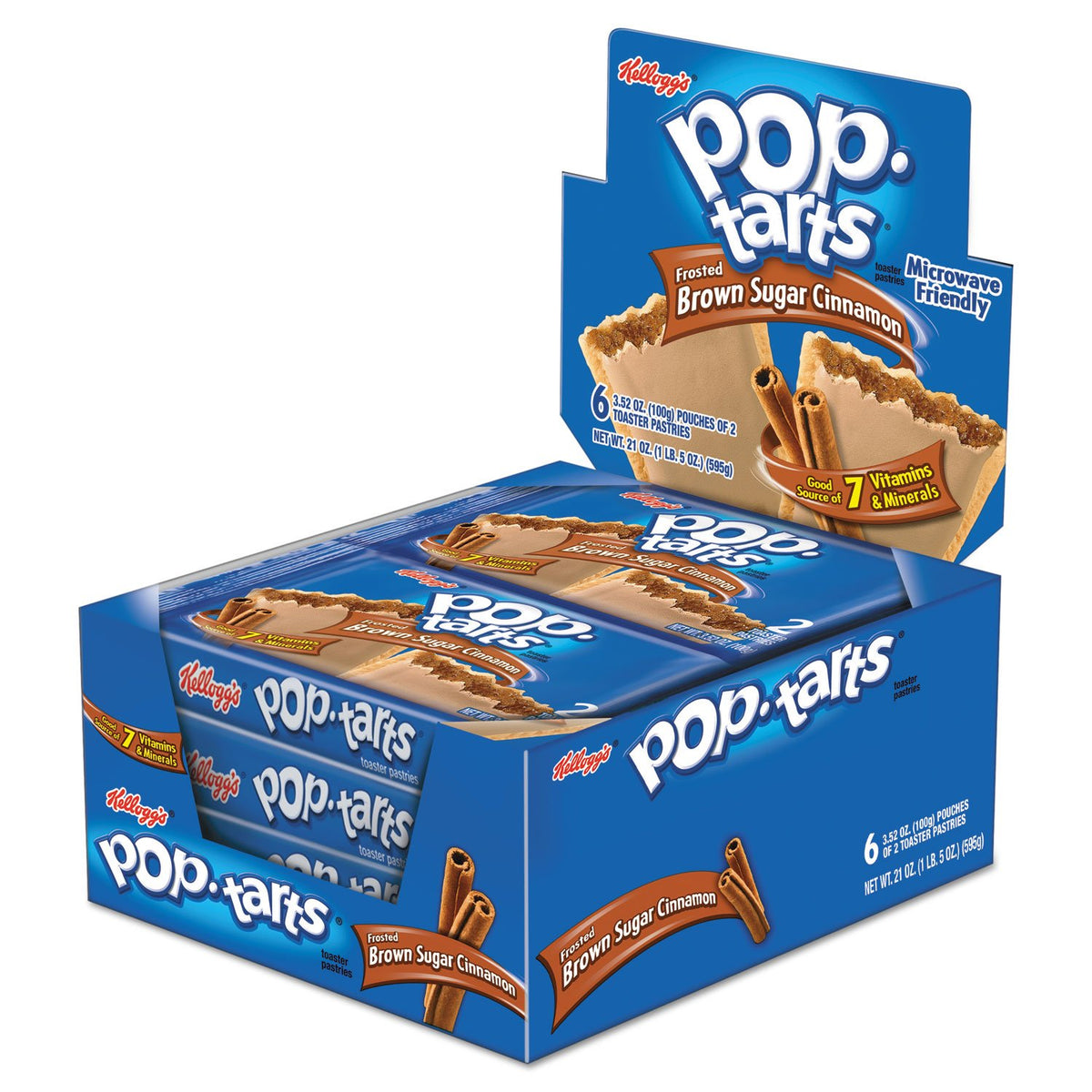Kellogg'S 31131 Pop Tarts, Frosted Brown Sugar Cinnamon, 3.52Oz, 2/Pack, 6 Packs/Box