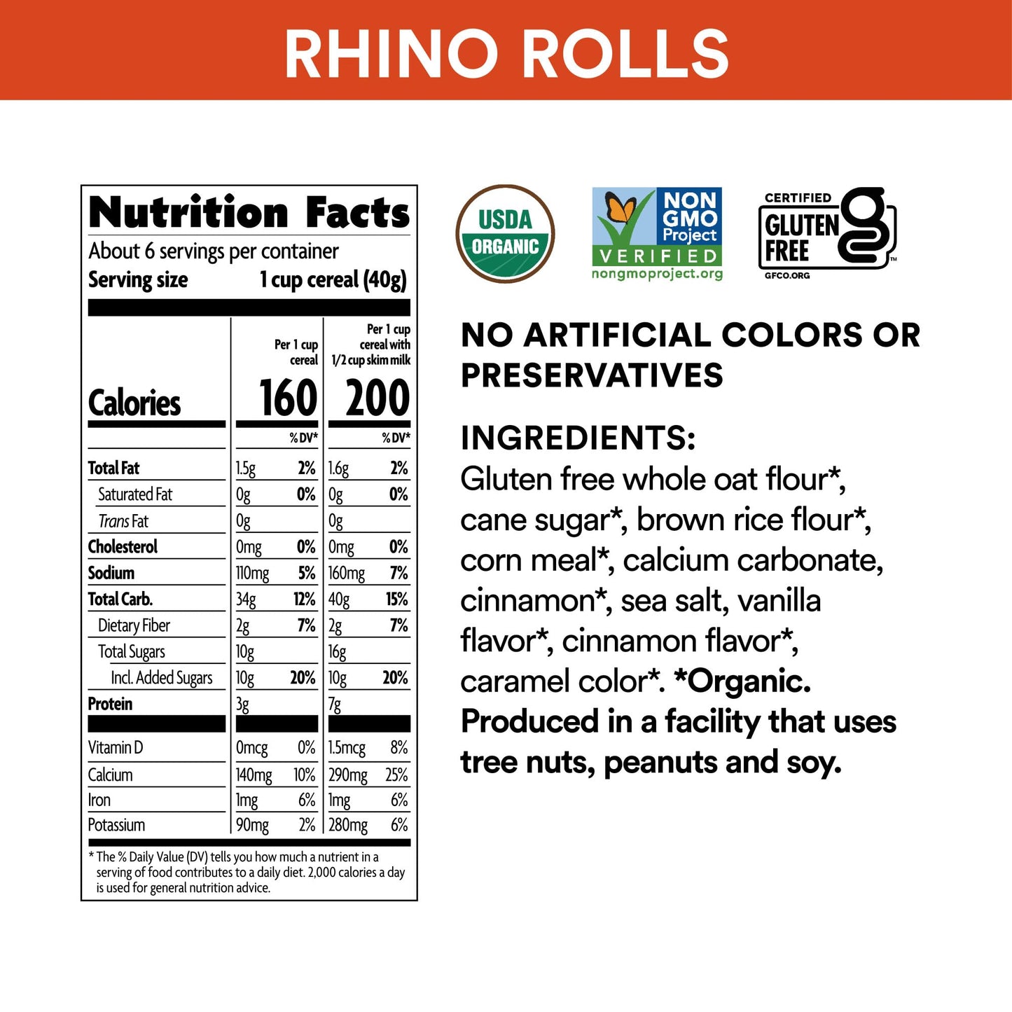 EnviroKidz Organic Rhino Rolls Cereal, 9.5 oz (Pack of 1), Cinnamon Bun, Gluten Free, Non-GMO, by Natures Path