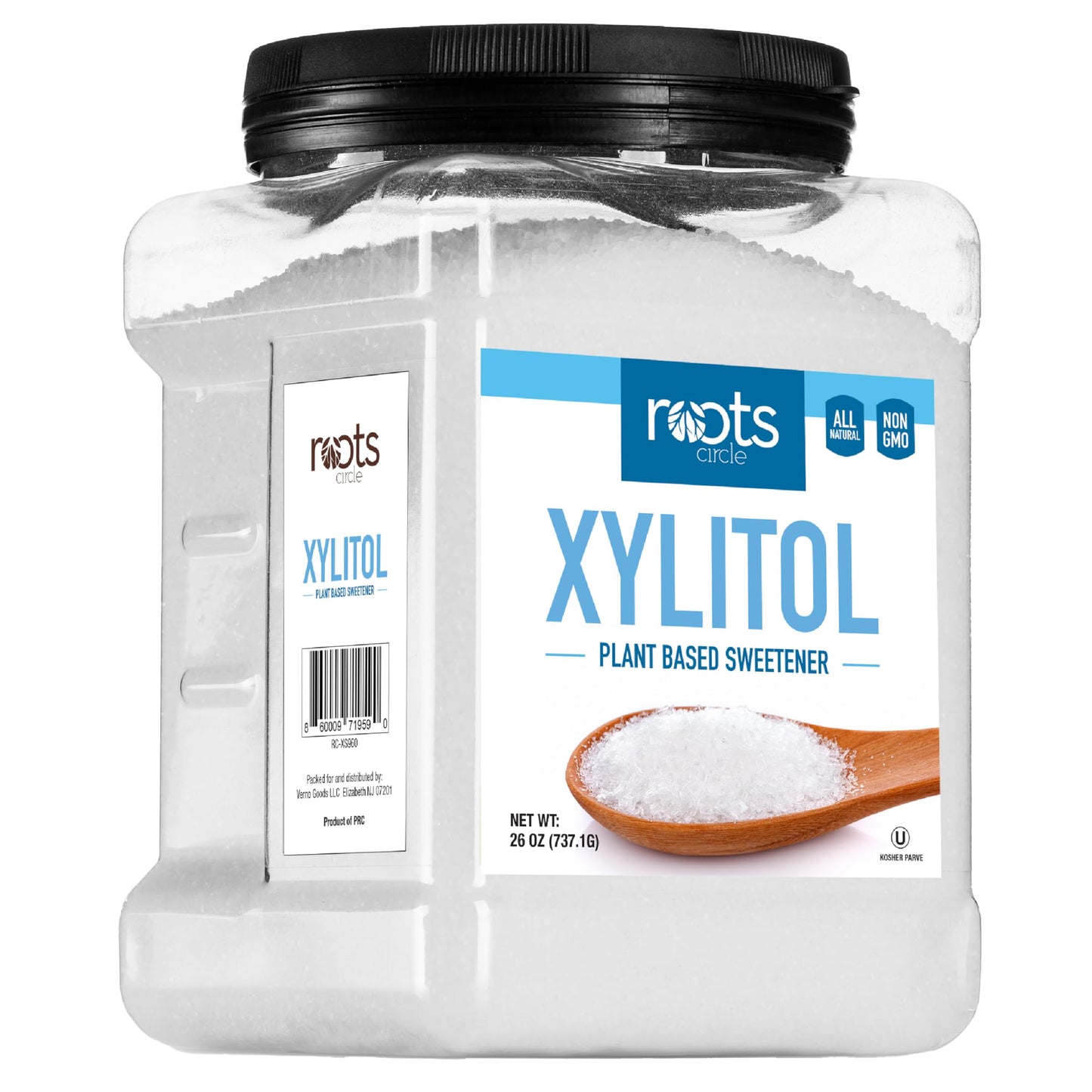 Roots Circle Xylitol Sweetener - All-Natural, Plant-Based Sugar Substitute - Keto Friendly, OU Kosher, Non-GMO, Gluten-Free (26 