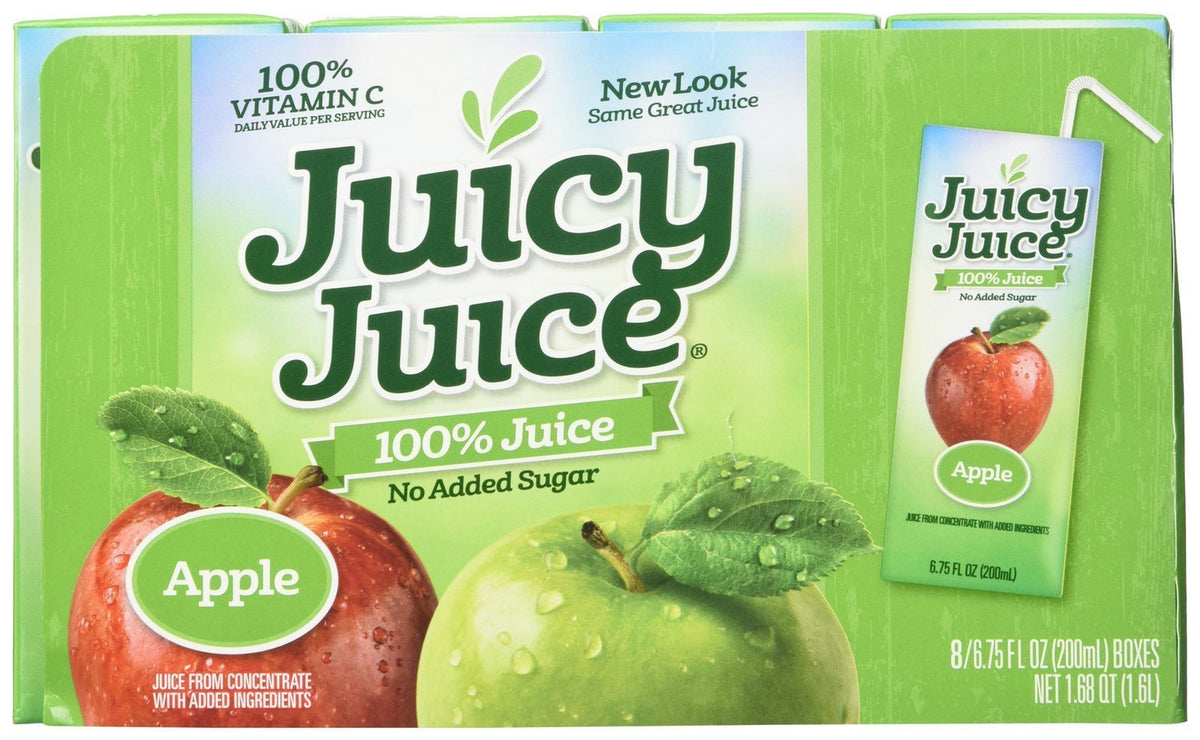 Juicy Juice Slim 8 Pack, Apple, 6.75 Ounce Boxes (Pack of 4)