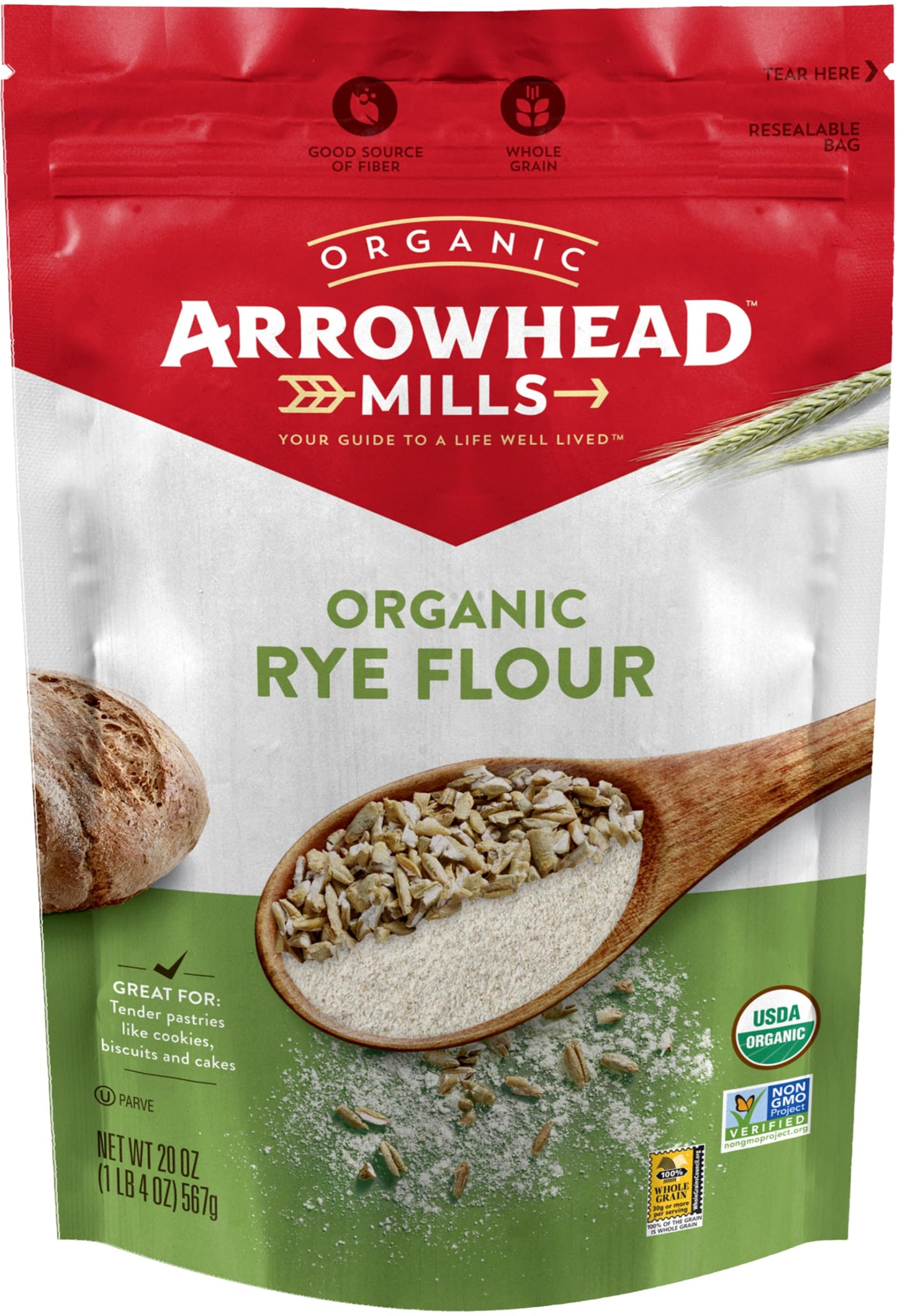 Arrowhead Mills Organic Rye Flour, 20 Ounce