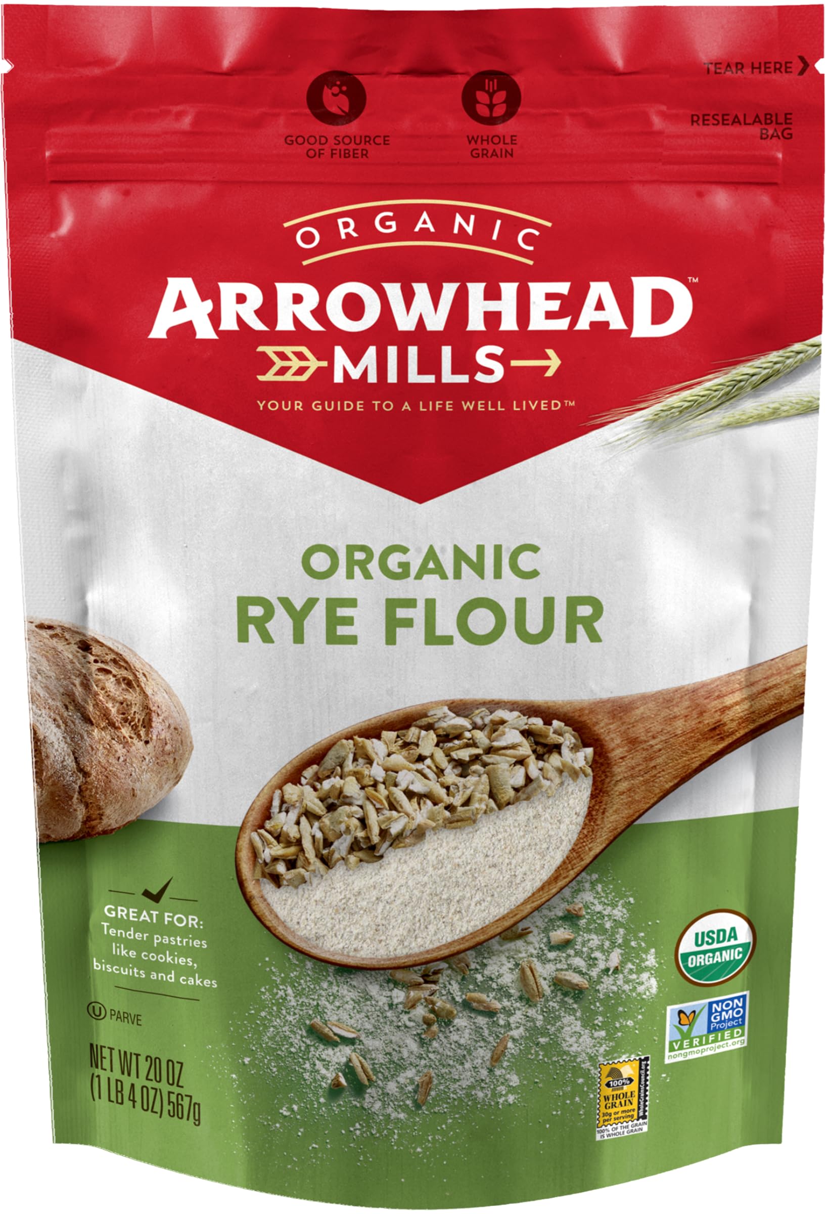 Arrowhead Mills Organic Rye Flour, 20 Ounce