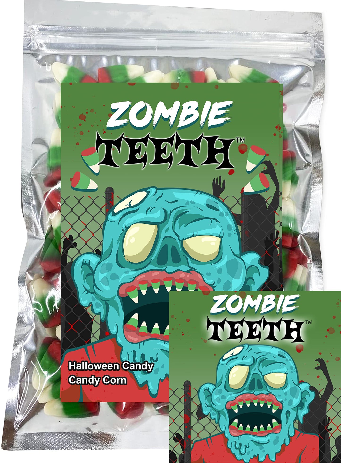 Zombie Teeth Candy Corn Fun Unique Halloween Candy Gag Gift for Birthday Girls, Boys, Kids & Teens (7 Ounces)