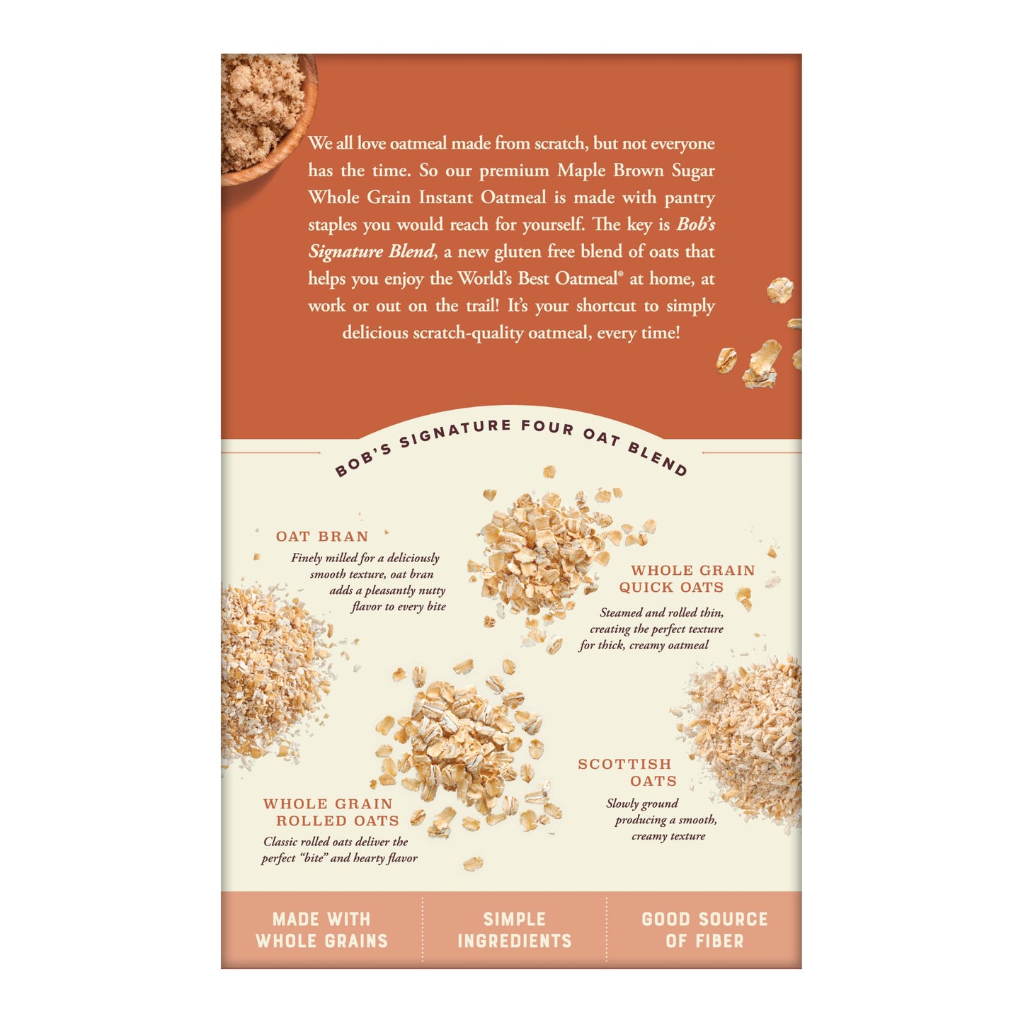 Bobs Red Mill Instant Oatmeal  Maple Brown Sugar  24 Packets Total  Non-GMO  Gluten Free  Whole Grain
