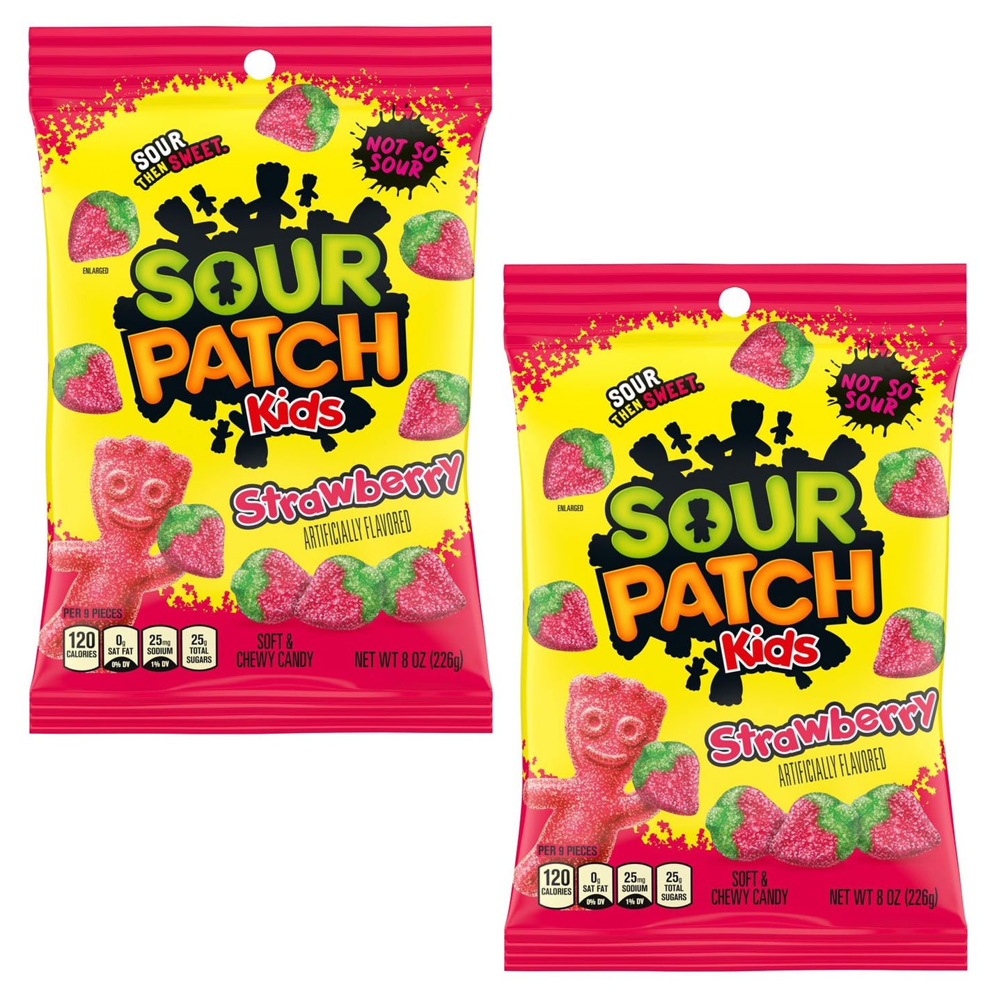 Sour Kids Strawberry, 8 Ounce Bags (Pack of 2)