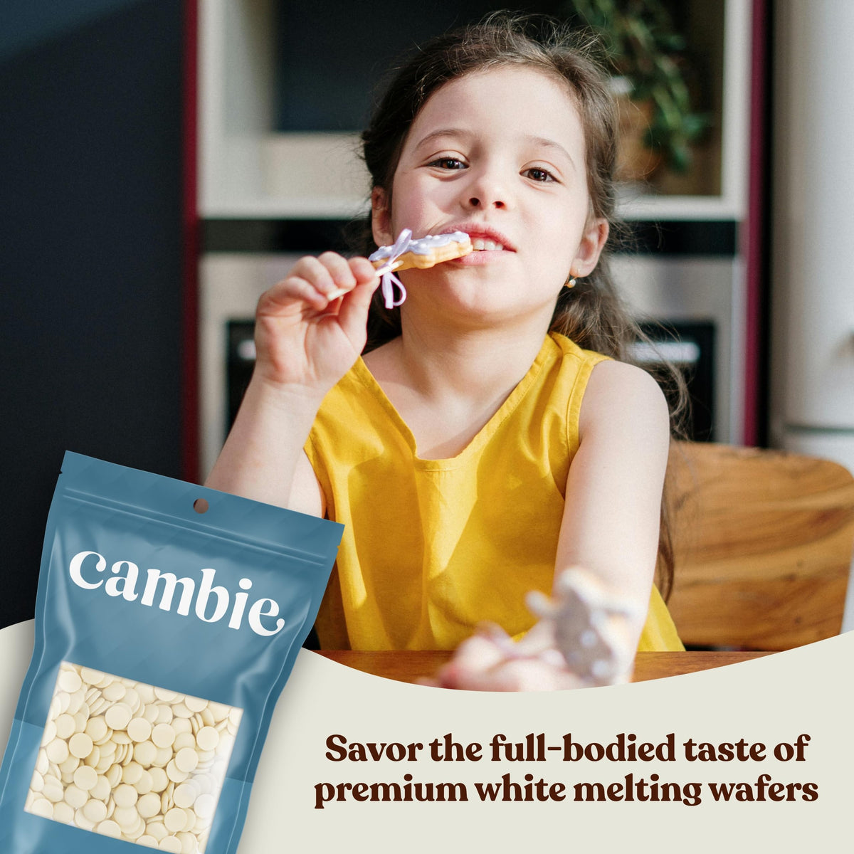 Merckens White Chocolate Melting Wafers by Cambie  5 Pounds of White Melting Chocolate  Candy Melts & Baking Chocolate  For Dipping  Covering  Desserts & Baking  5 lb