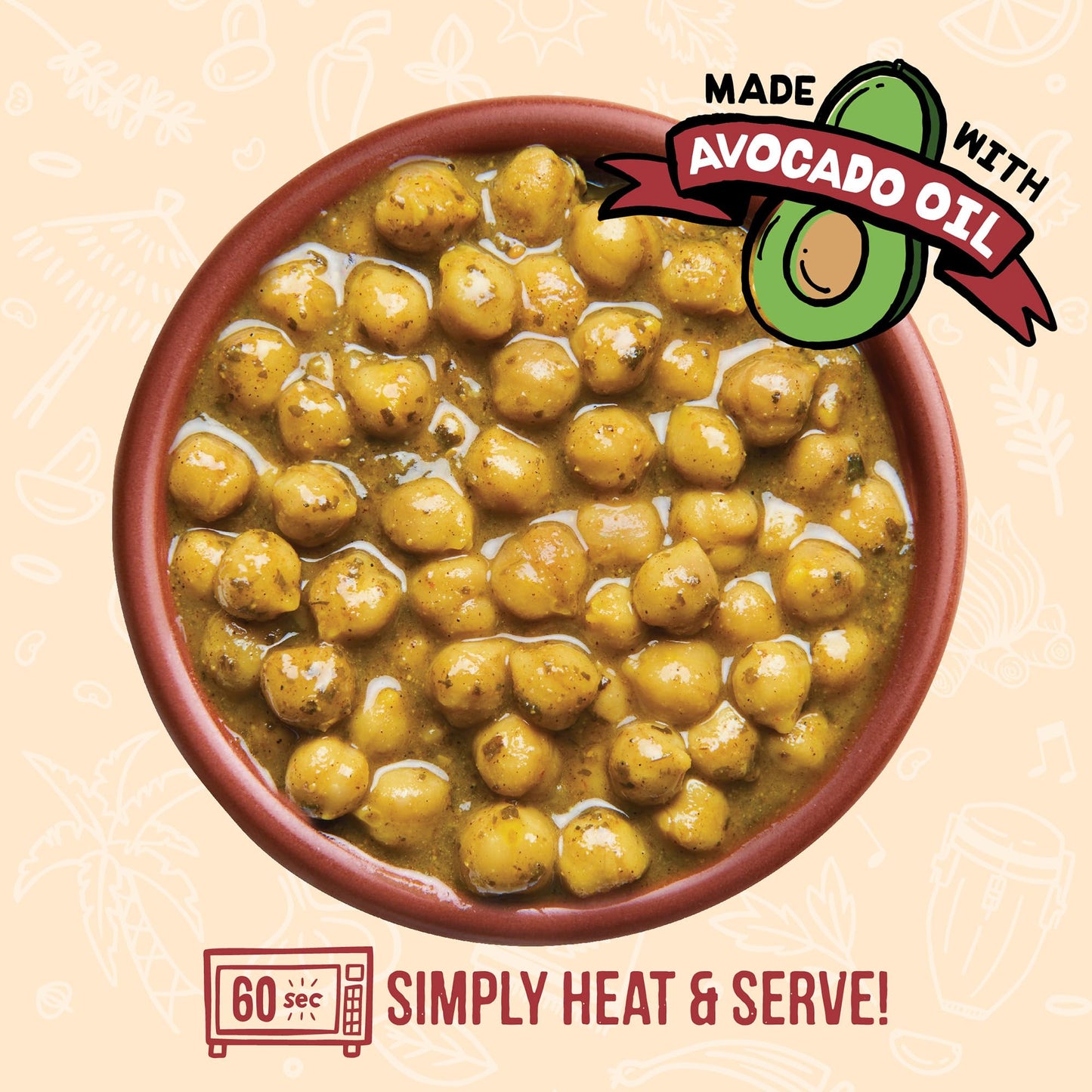 A Dozen Cousins Seasoned Beans, Vegan And Non-Gmo Meals Ready To Eat Made With Avocado Oil (Trini Chickpea Curry, 8 Pack)