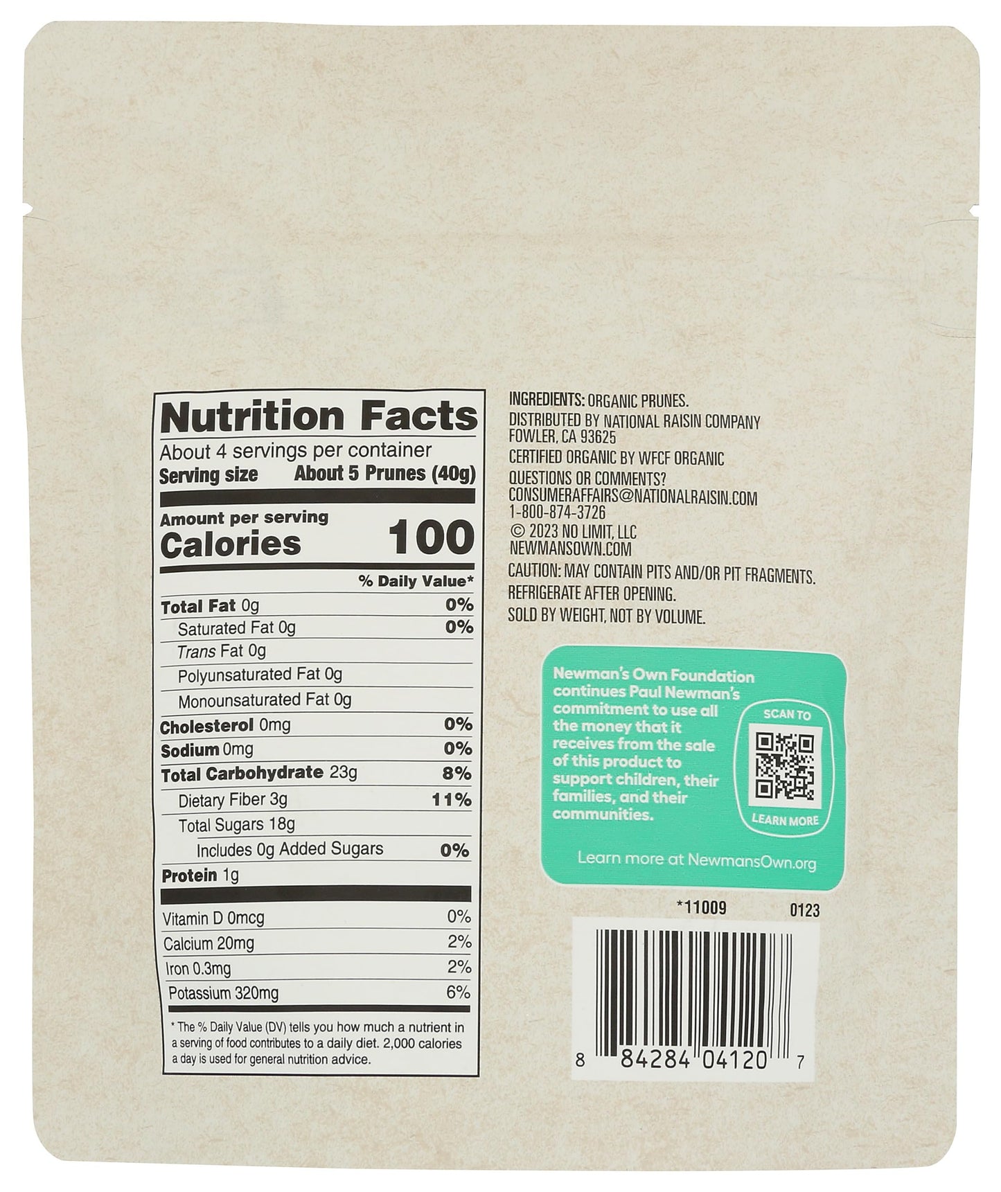 Newmans Own Organic Prunes, 6 Oz