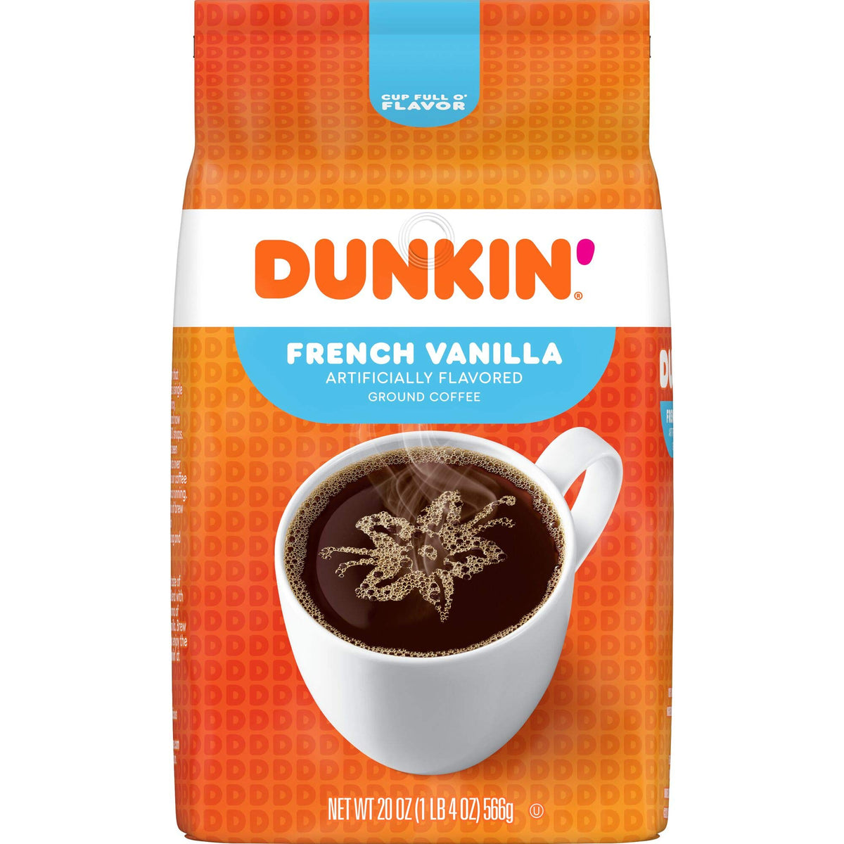 Dunkin' French Vanilla Flavored Ground Coffee, 20 Ounces (Pack Of 6)