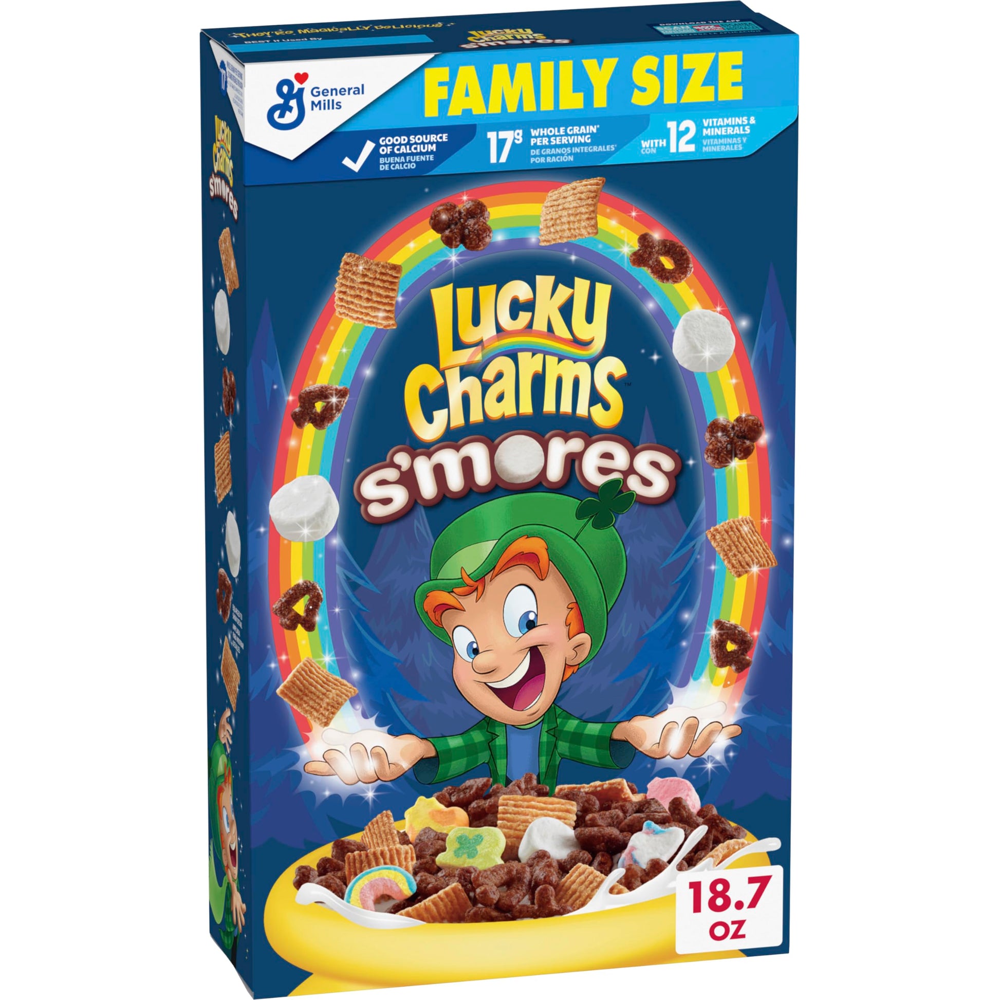 Lucky Charms Smores Cereal With Marshmallows, With Leprechaun Trap, Made With Whole Grain, Family Size, 18.7 Oz
