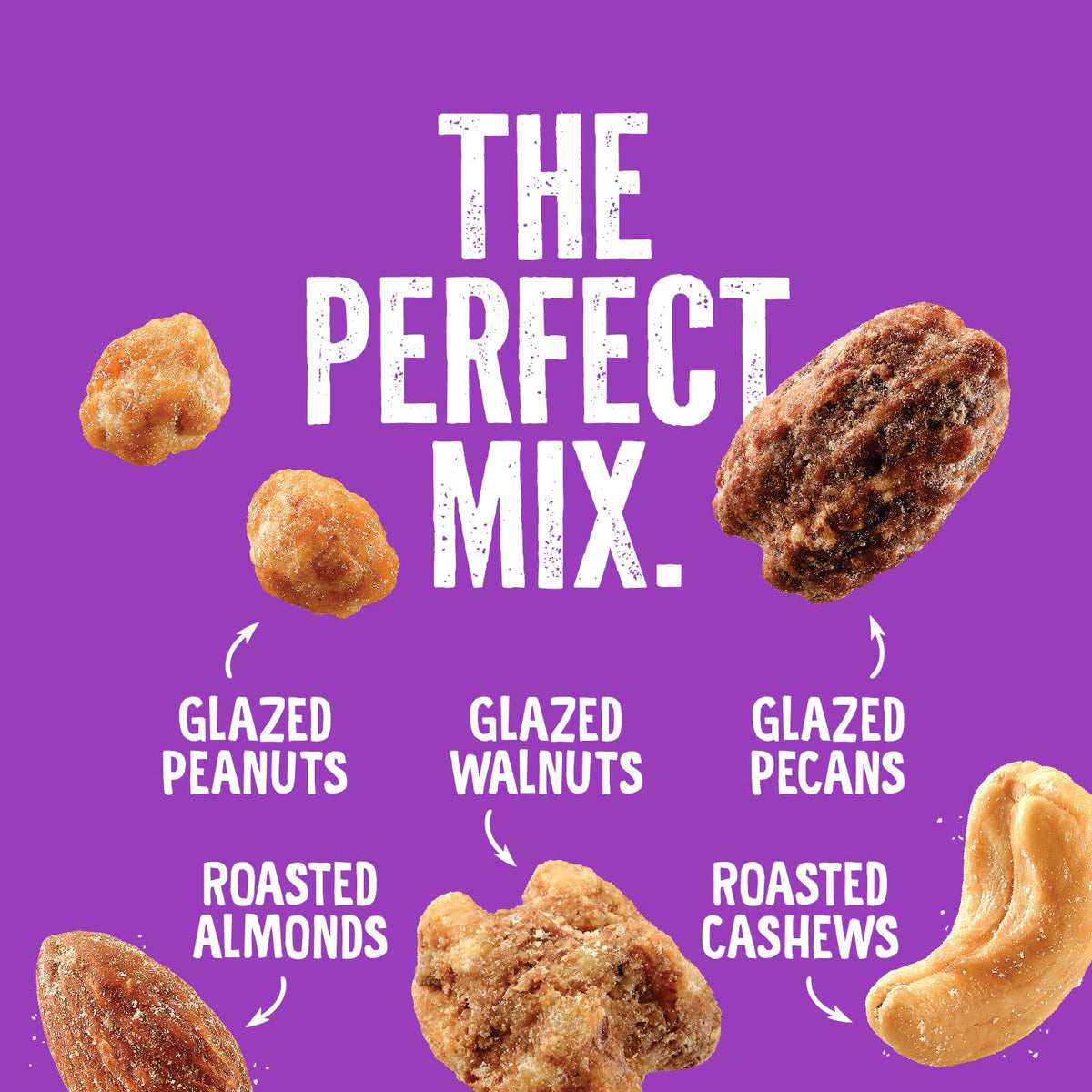 Emerald Salty Sweet Mixed Nuts (1-Pack) | 36oz Resealable Bulk Bag | Features Glazed Peanuts, Walnuts & Pecans, & Roasted Almond