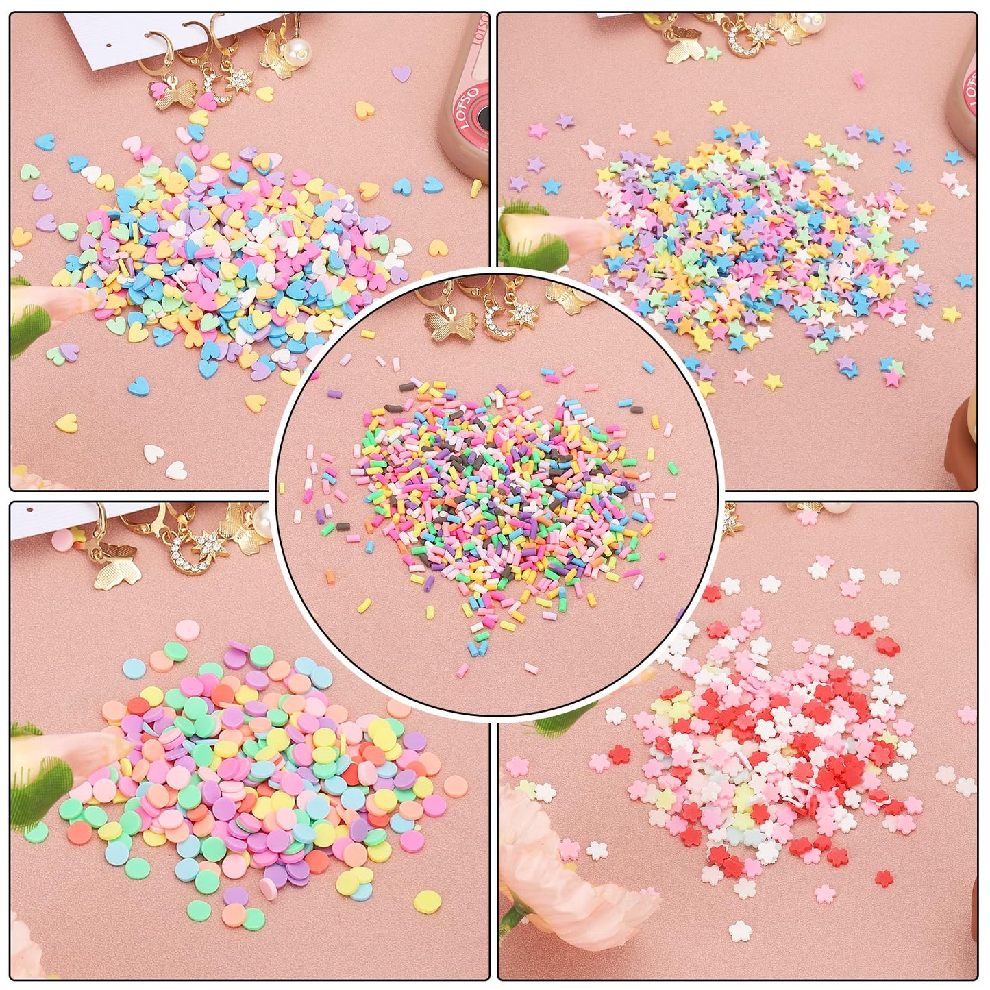 PATIKIL Faux Sprinkles Clay for Nail Art & Crafts, 100g, Small, Red, Model PTA240527TT000548EU